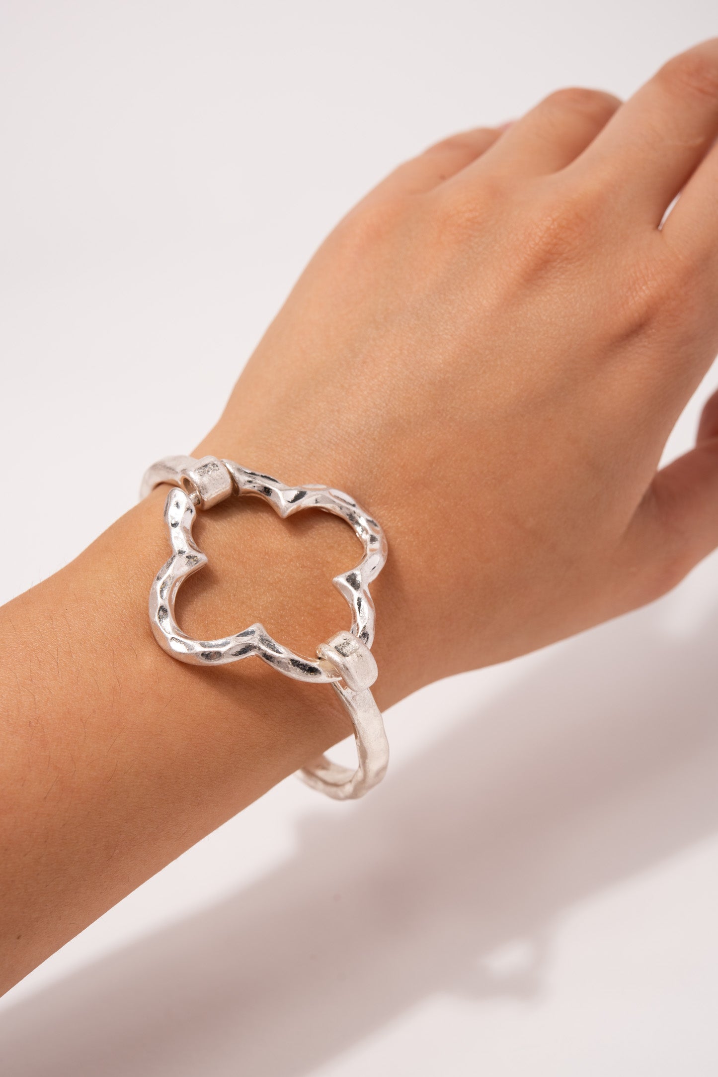 Delia Clover Metal Cuff Bracelet
