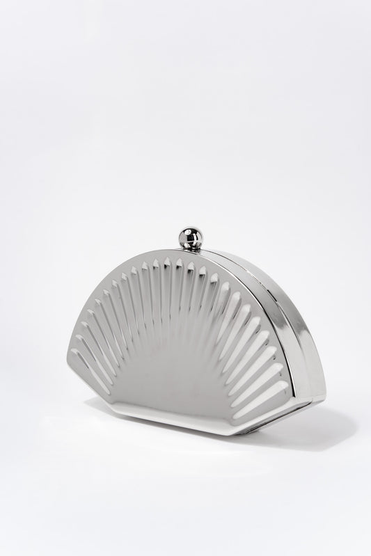 Lilly Luxe Shell Scalloped Metal Evening Bag