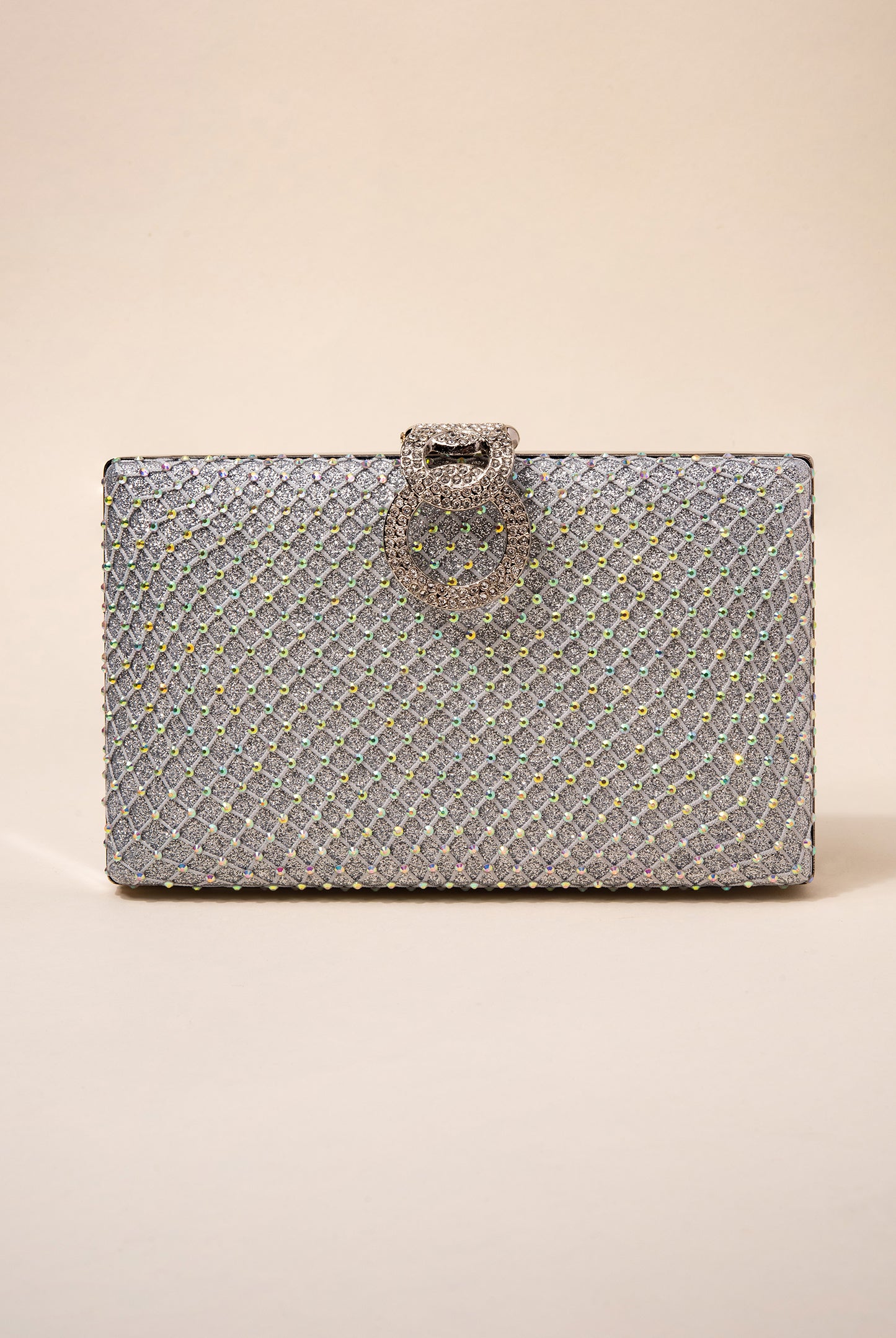 Avis Rhinestone Netting Evening Bag