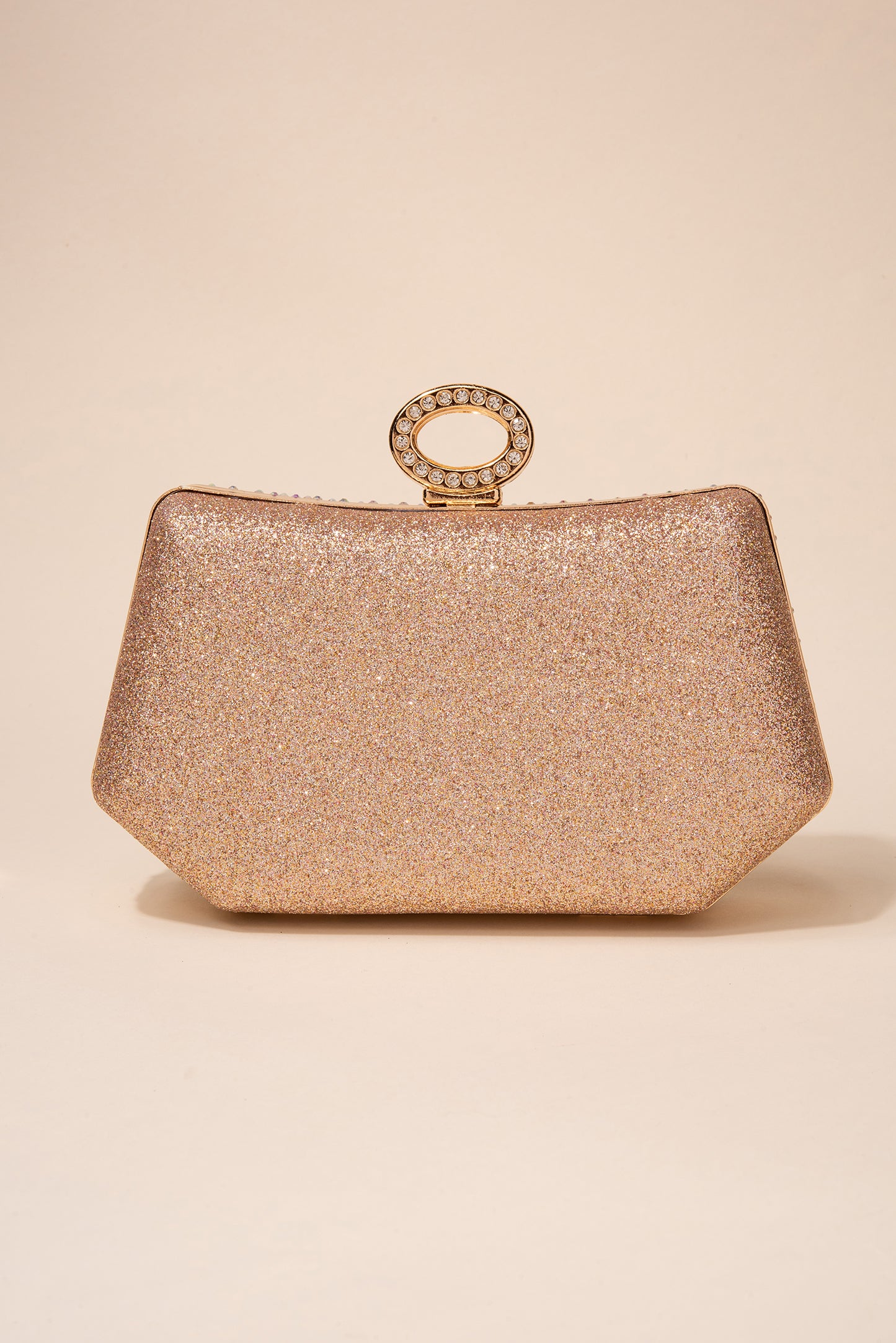 Janet Hexagonal Rhinestone Netting Evening Bag