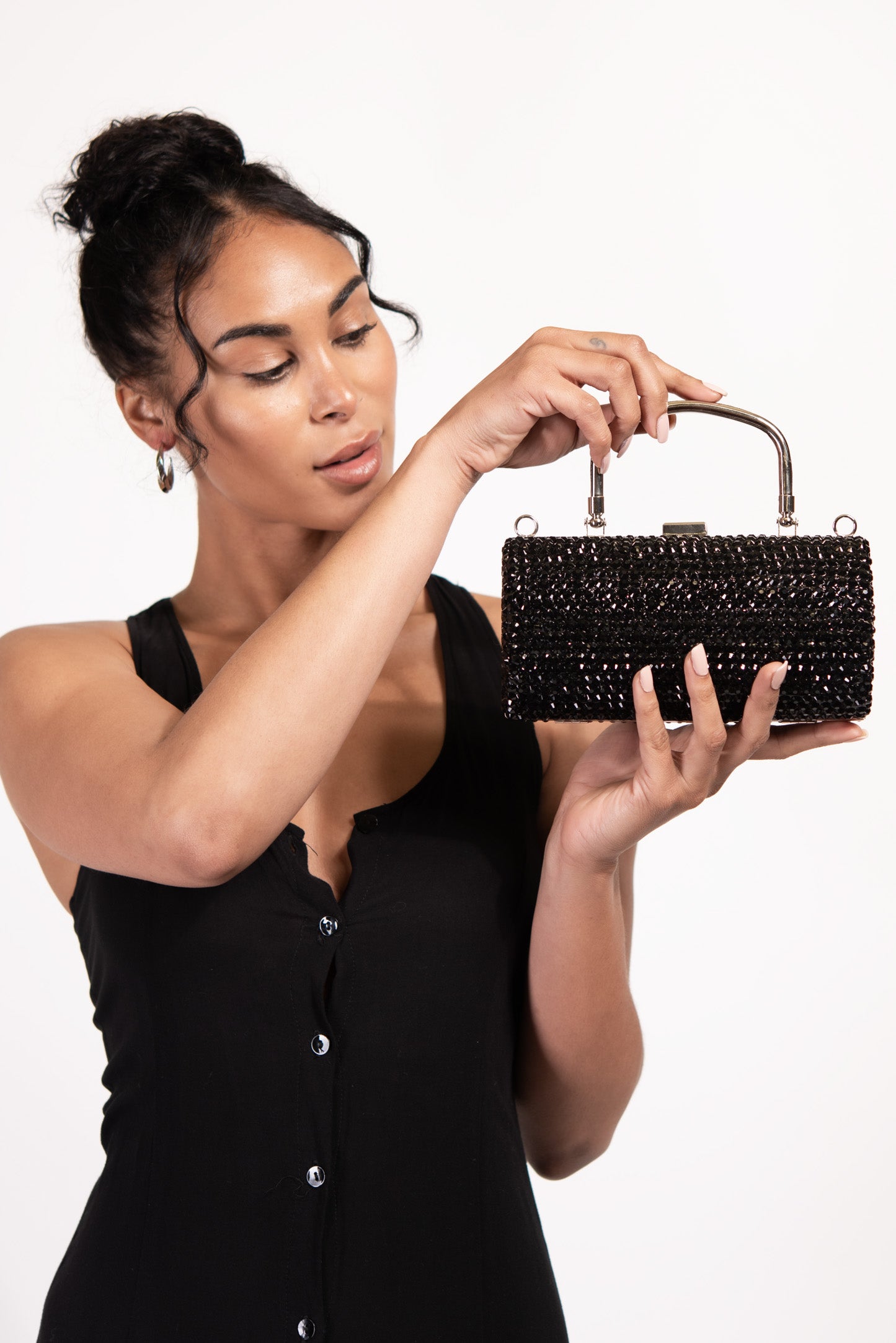 Adira Rhinestone Pave Barrel Purse