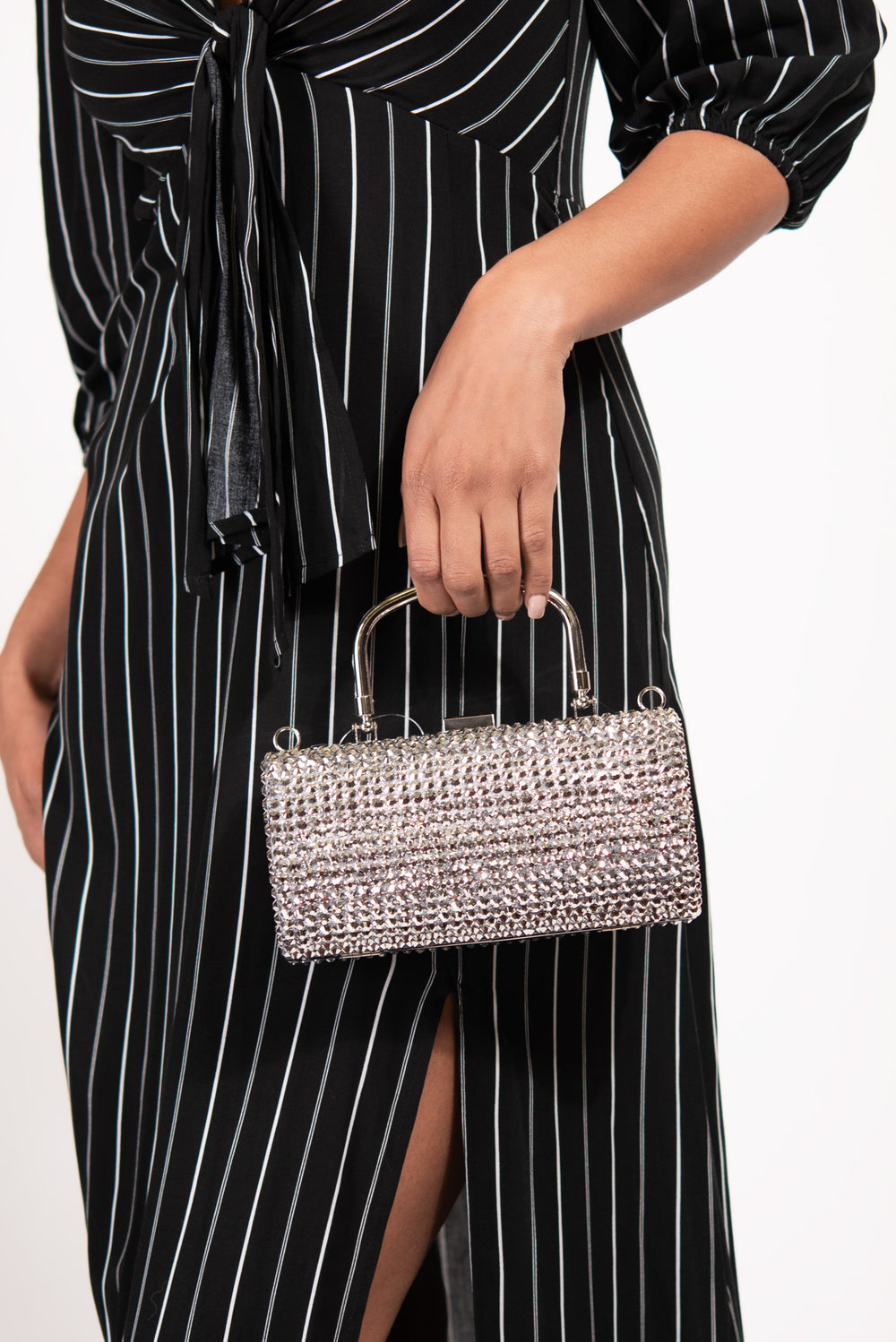 Adira Rhinestone Pave Barrel Purse