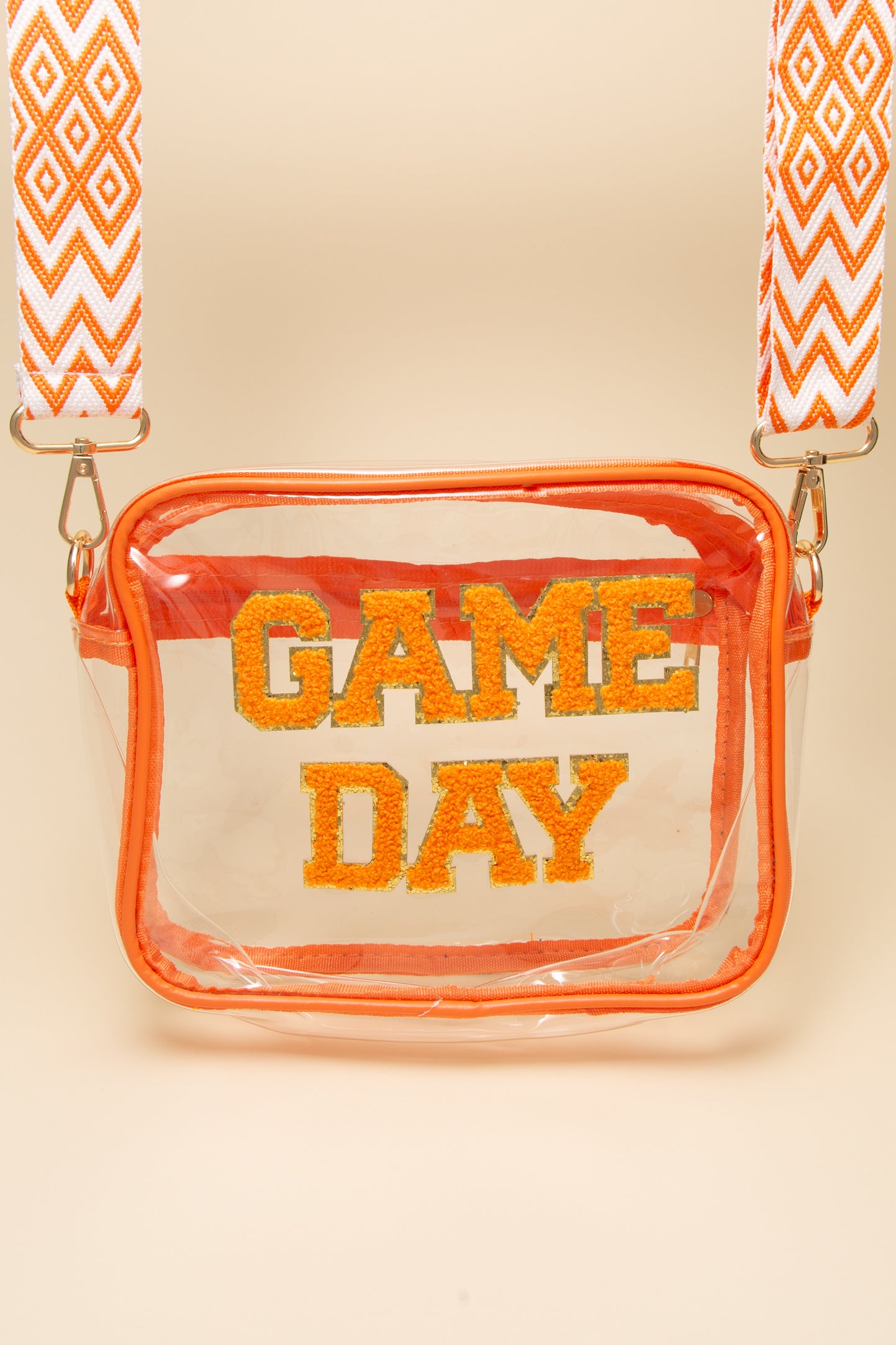 Natalia “Game Day” Fuzzy Chenille Clear Crossbody Bag