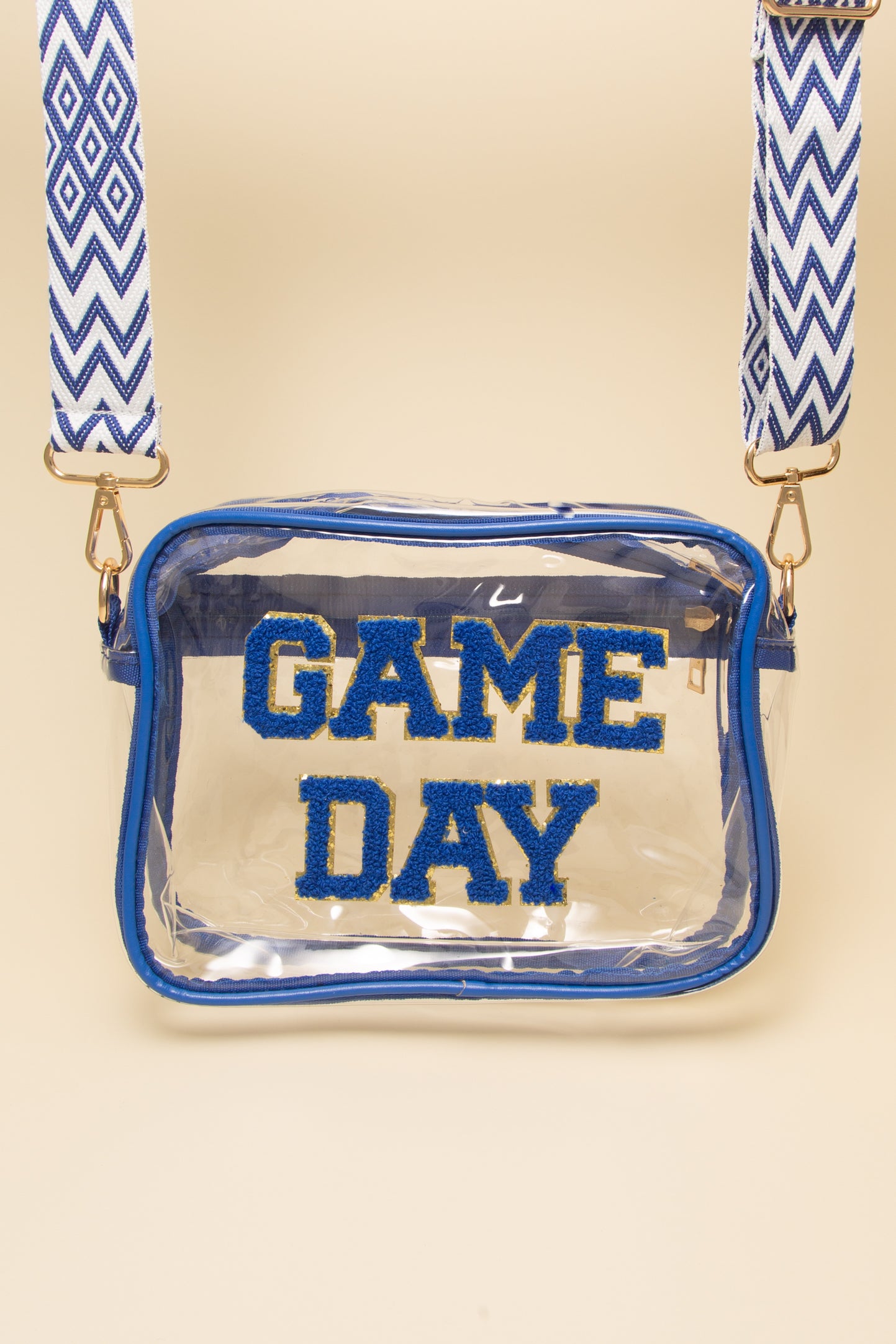 Natalia “Game Day” Fuzzy Chenille Clear Crossbody Bag