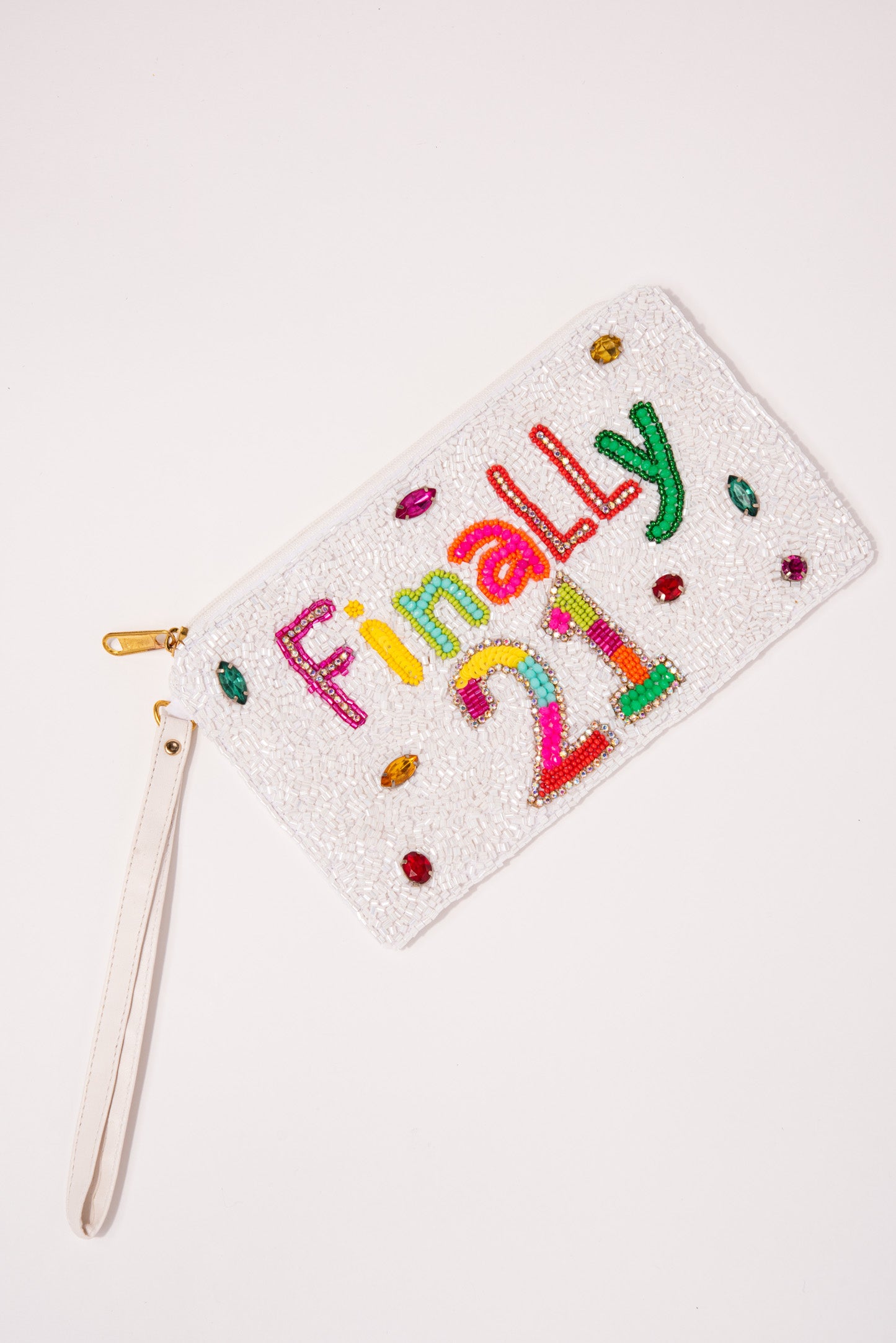 FINALLY 21 Seed Beaded Wristlet