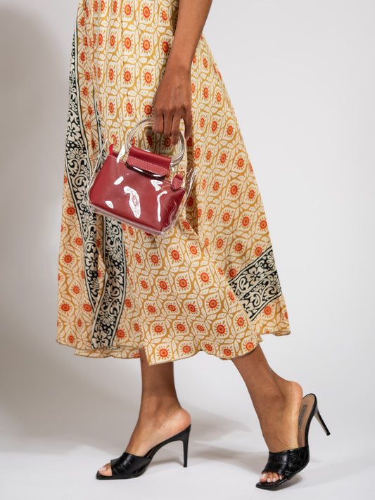 Amira Clear Water-Resistant Crossbody Bag with Pouch | Burgundy