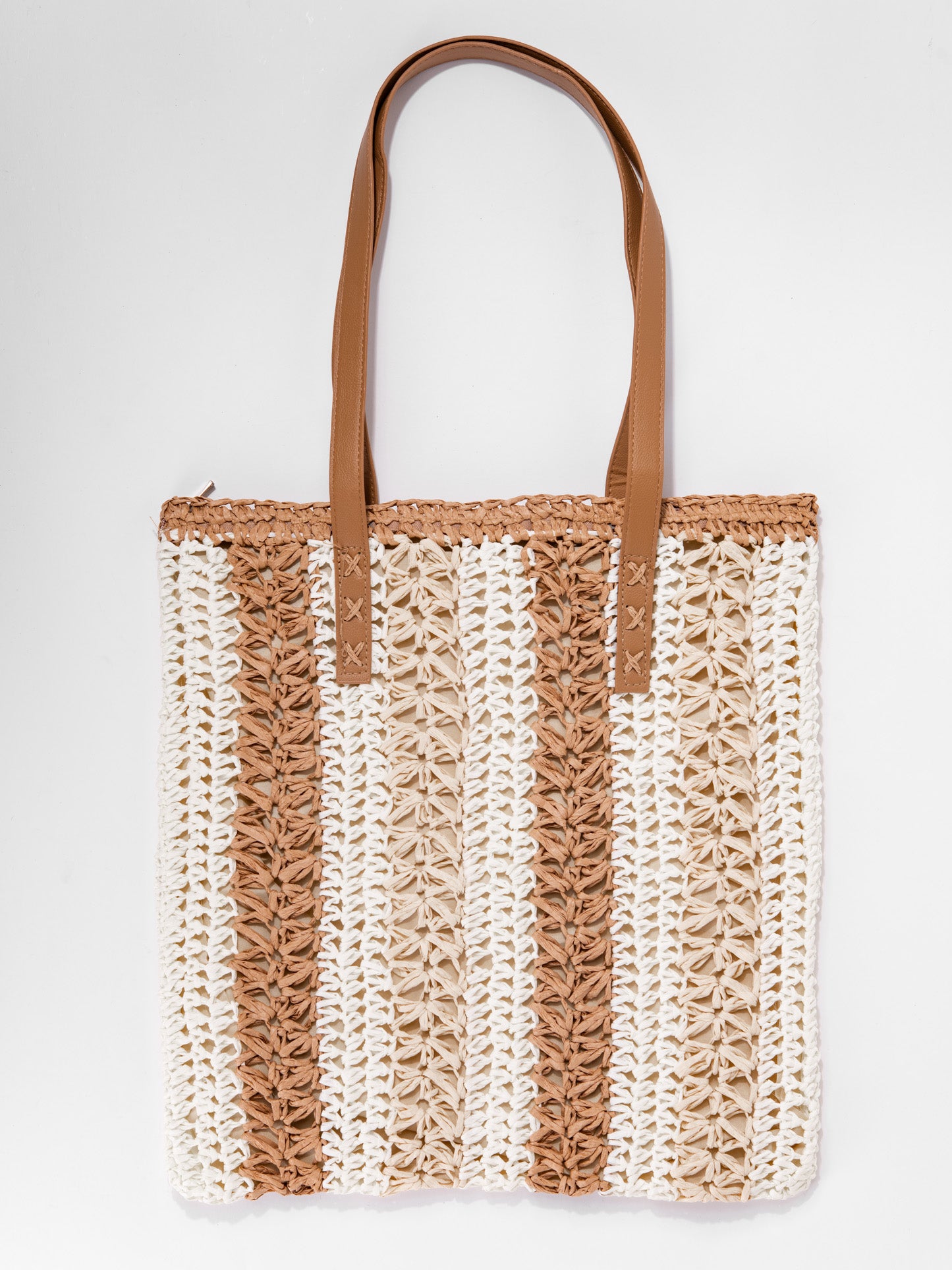 Piper Straw Striped Tote Bag