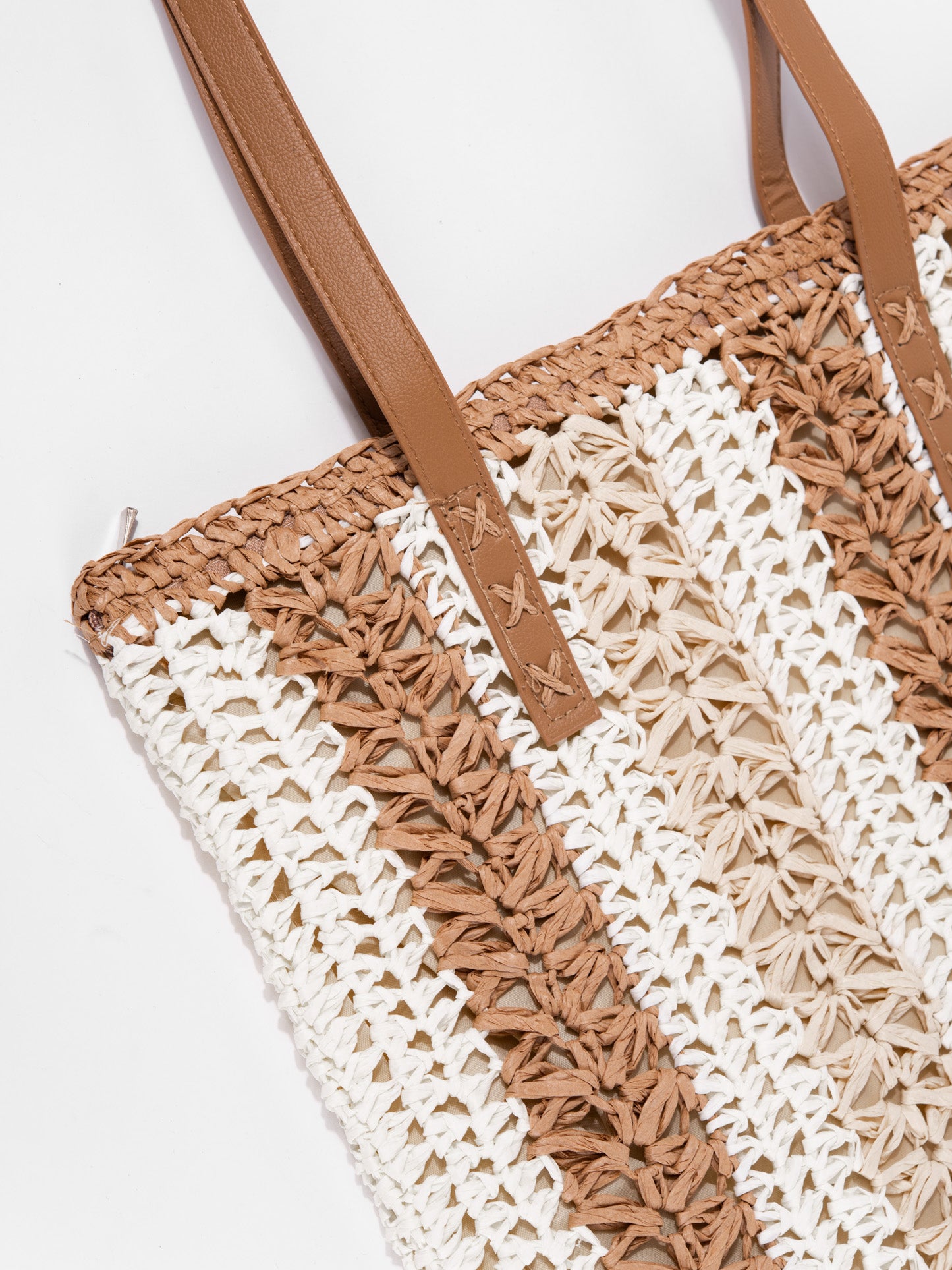 Piper Straw Striped Tote Bag