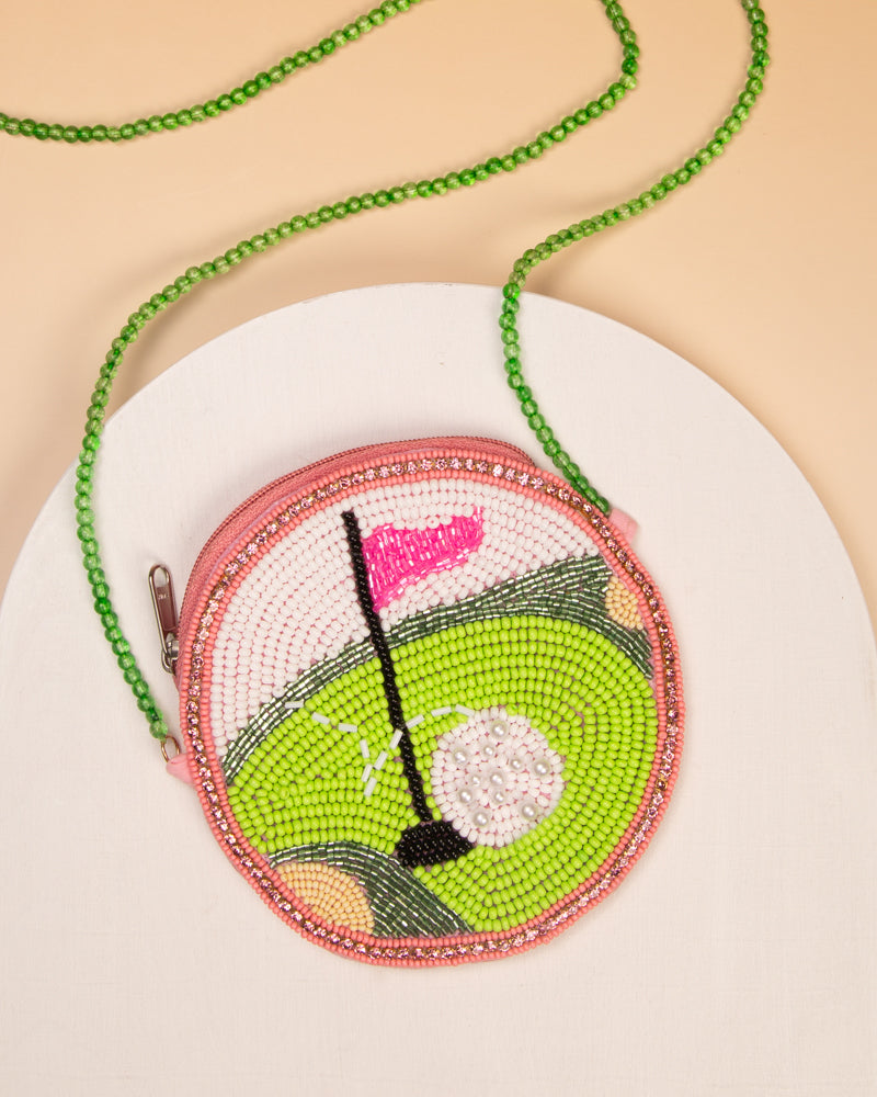 Andrea Golf Inspired Round Crossbody Bag