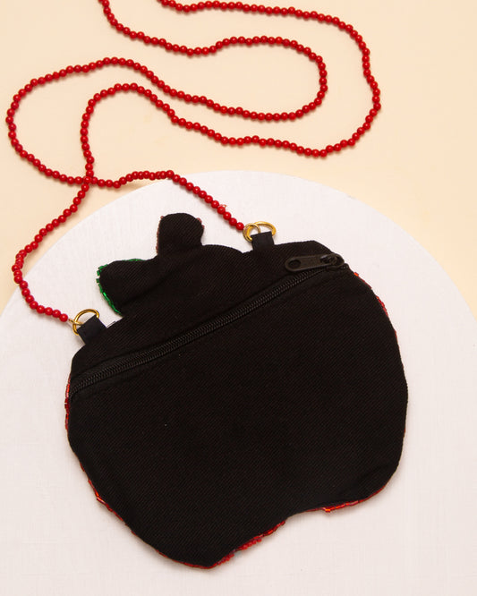 Anna "ABC" Sequin & Seed Beaded Apple Crossbody Bag