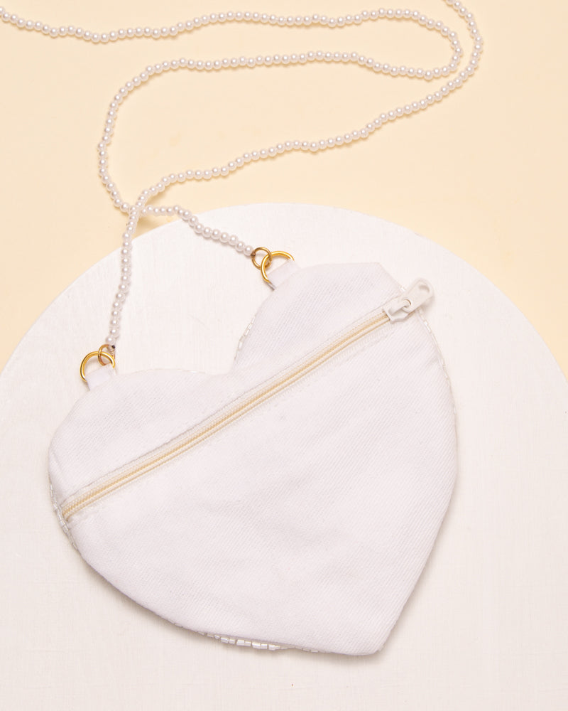 Rhonda "Teacher" Sequins Seed Beaded Heart Crossbody Bag