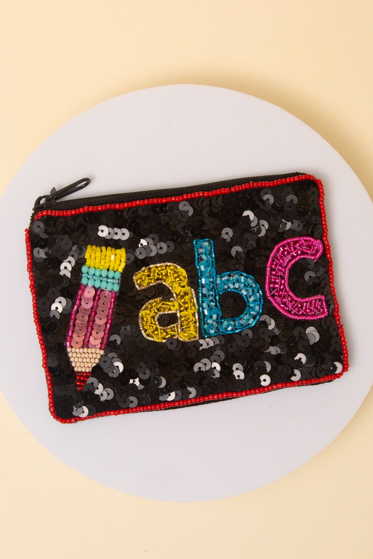 Emily ABC Beaded Embroidered Coin Bag
