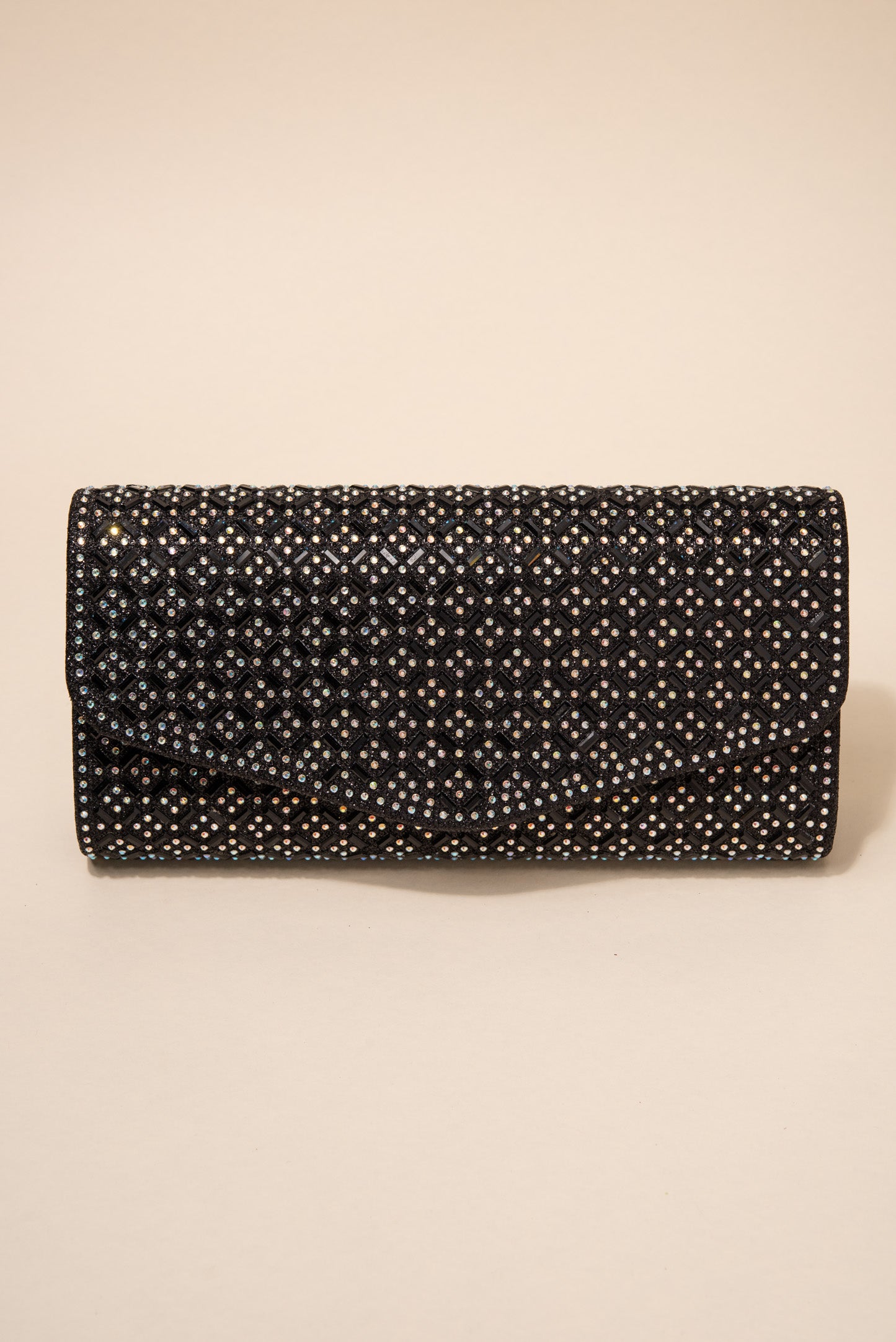 Rachel Diamond Grid Embellished Envelope Clutch