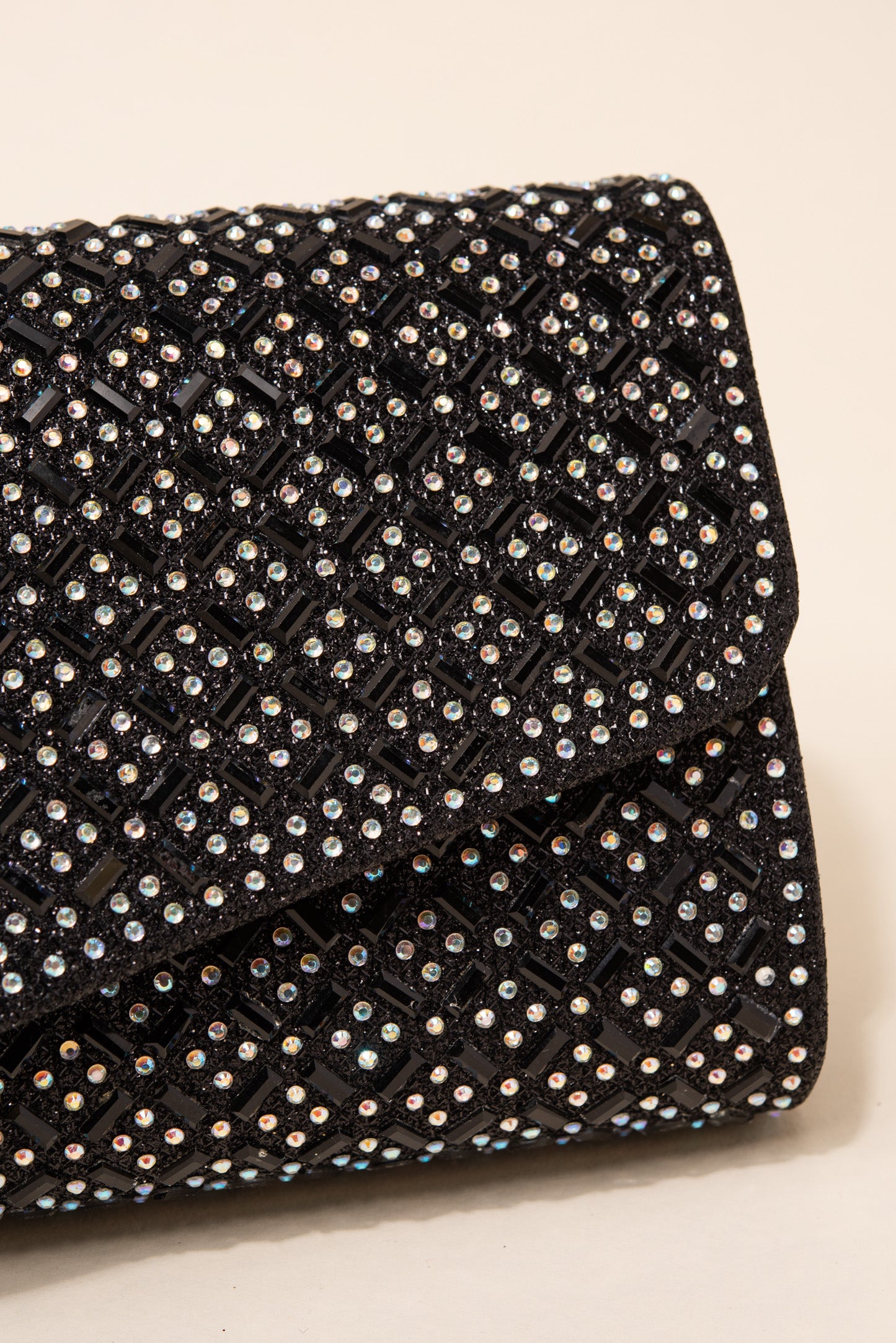 Rachel Diamond Grid Embellished Envelope Clutch