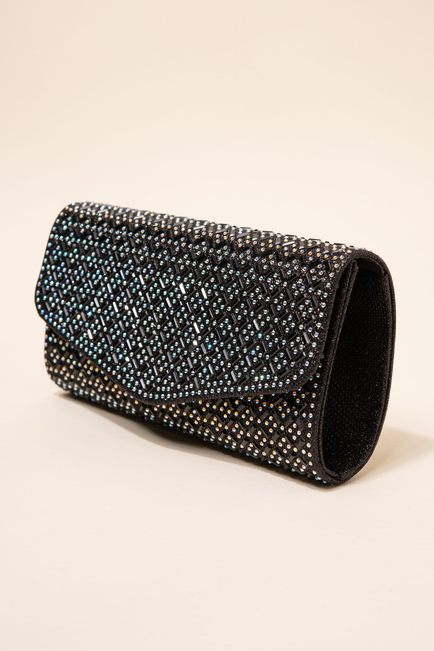 Rachel Diamond Grid Embellished Envelope Clutch