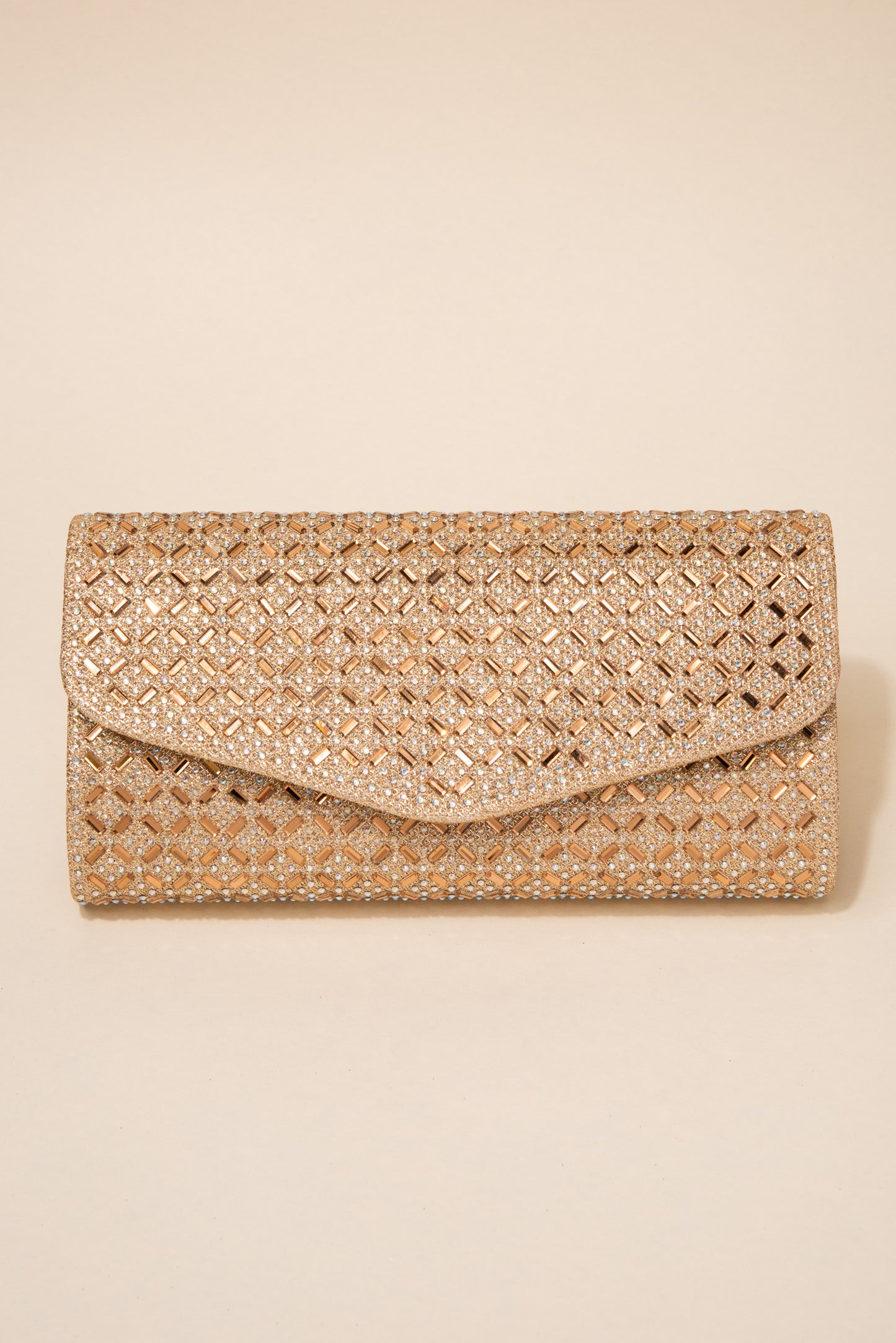 Rachel Diamond Grid Embellished Envelope Clutch