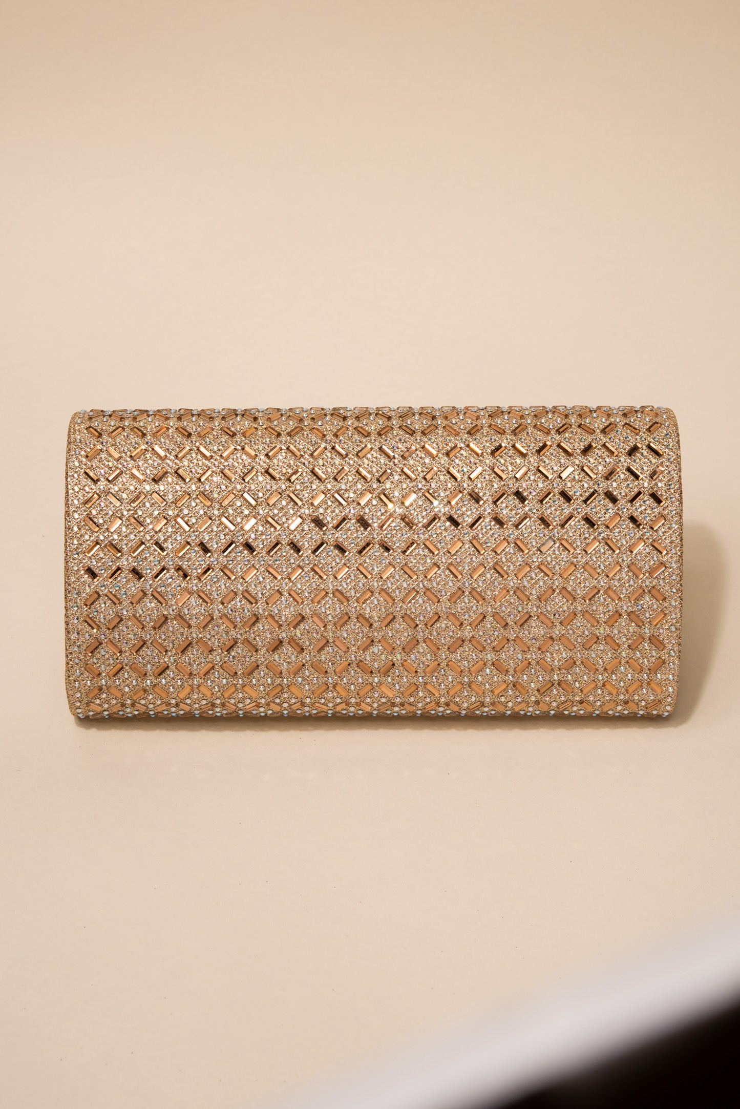 Rachel Diamond Grid Embellished Envelope Clutch