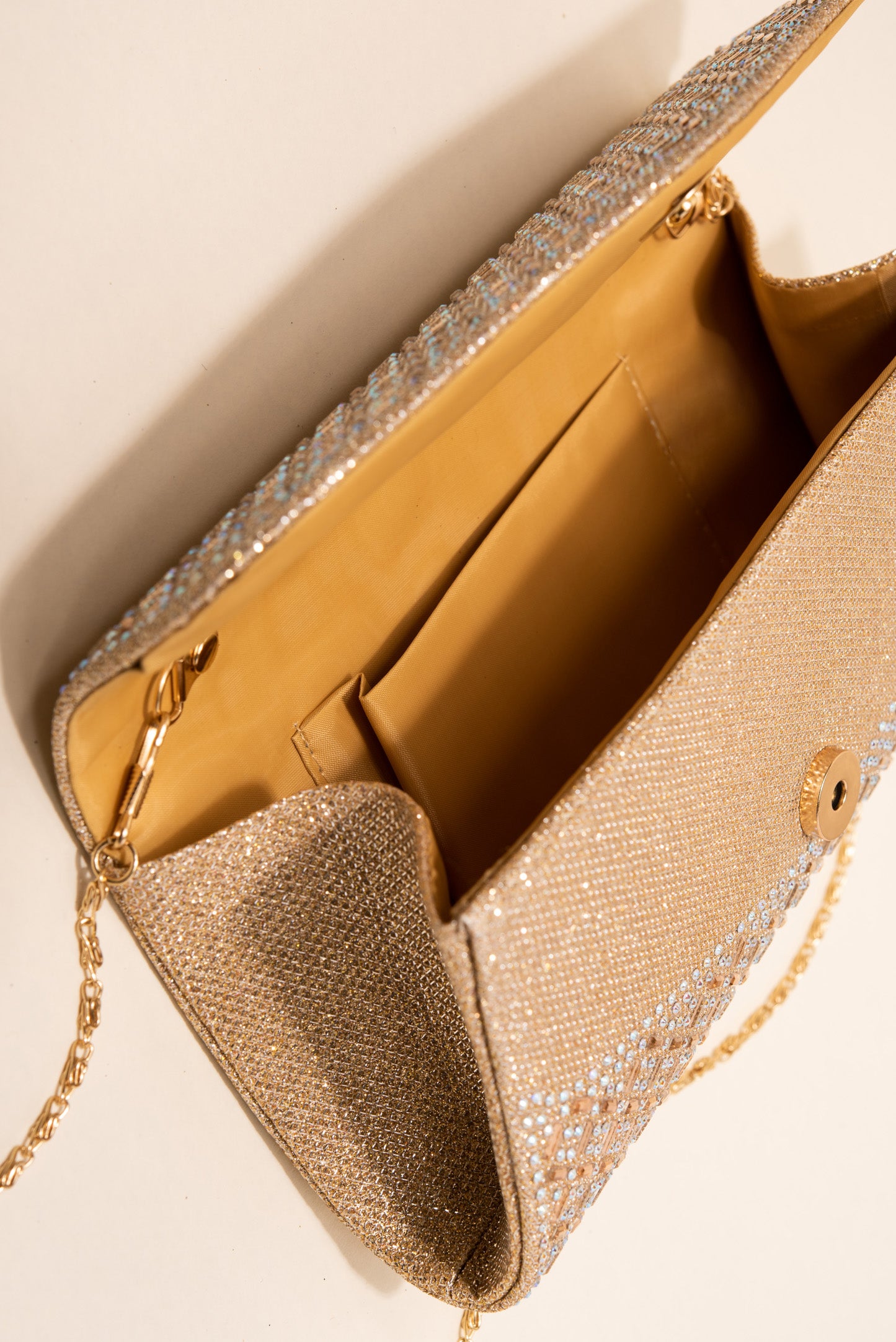Rachel Diamond Grid Embellished Envelope Clutch