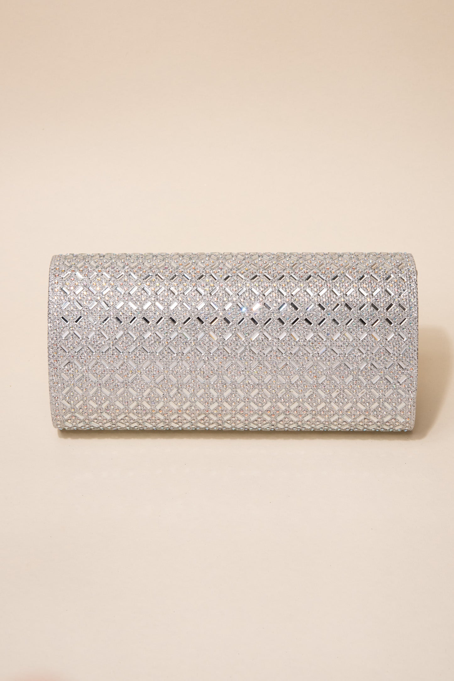 Rachel Diamond Grid Embellished Envelope Clutch