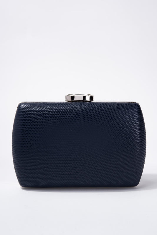 Amethyst Textured Faux Leather Evening Bag