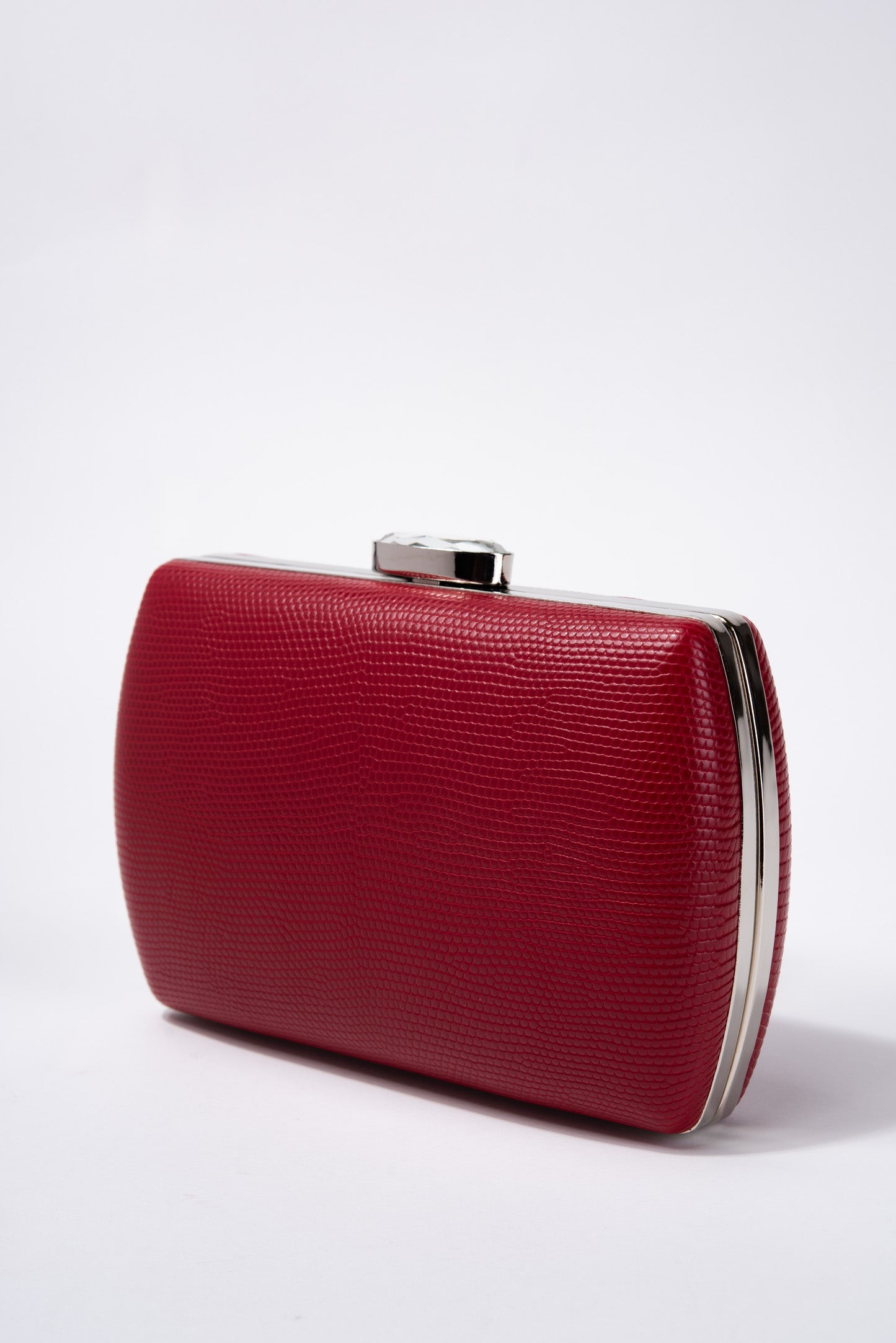 Amethyst Textured Faux Leather Evening Bag