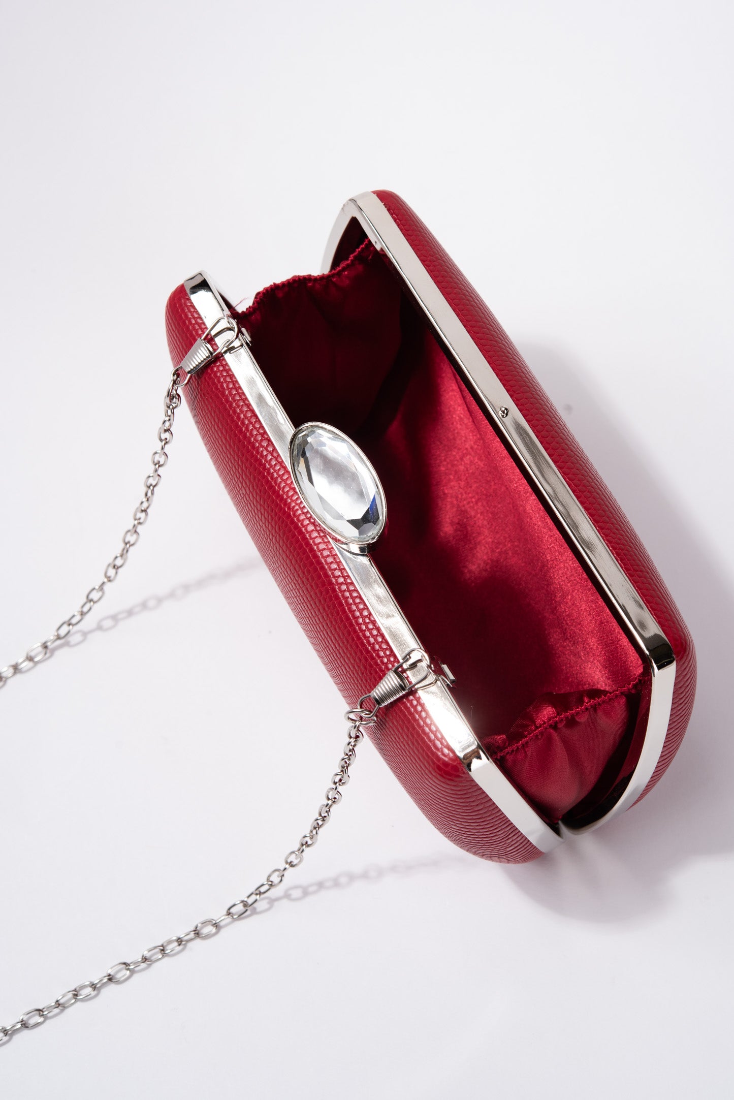 Amethyst Textured Faux Leather Evening Bag