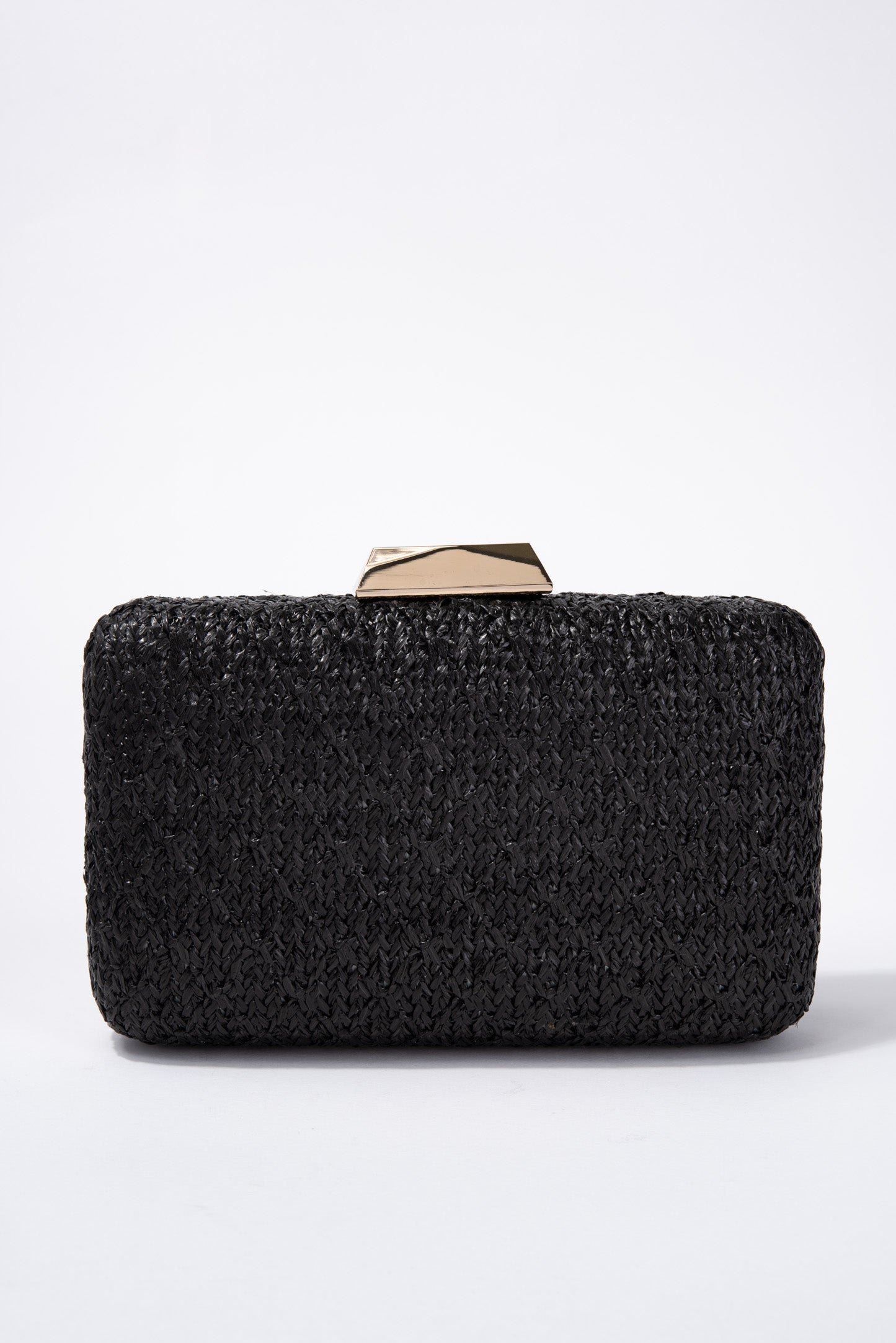 Elisa Boxy Straw Clutch with Shoulder Chain