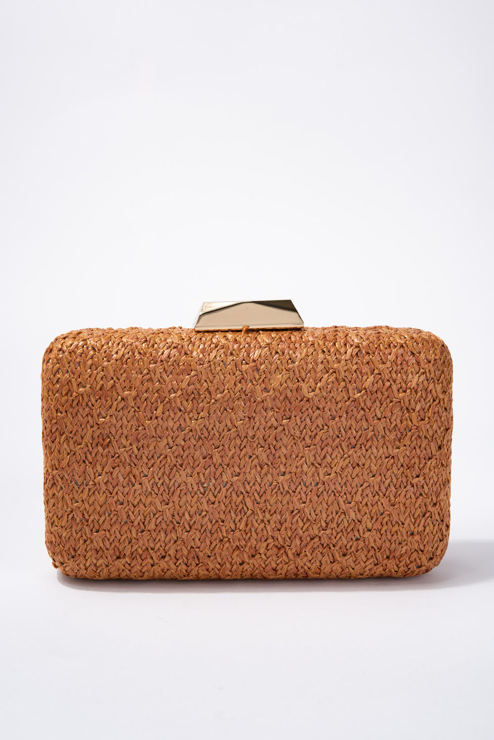 Elisa Boxy Straw Clutch with Shoulder Chain