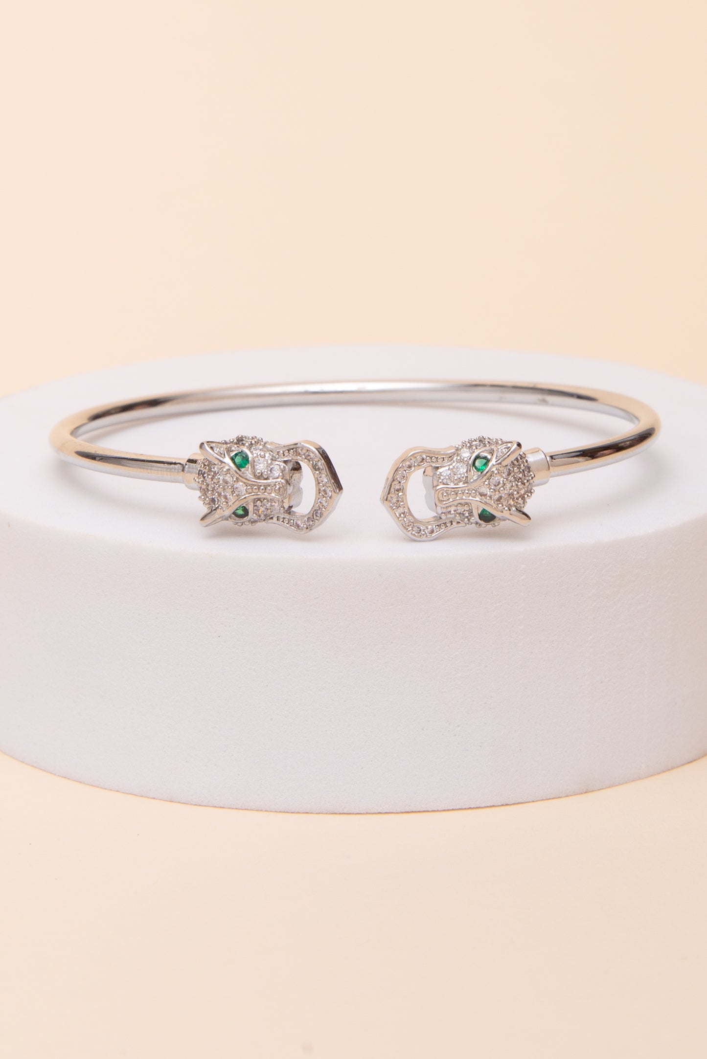 Kaia Cubic Zirconia Pave Panther Head Cuff Bracelet