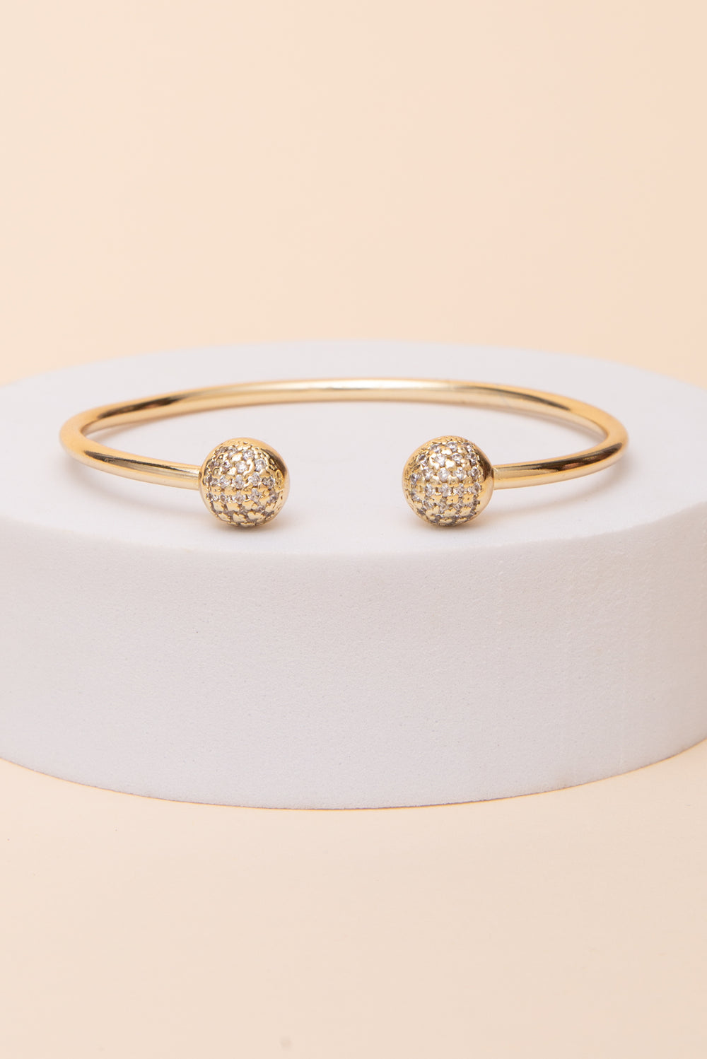 Rachel Cubic Zirconia Pave Ball Cuff Bracelet