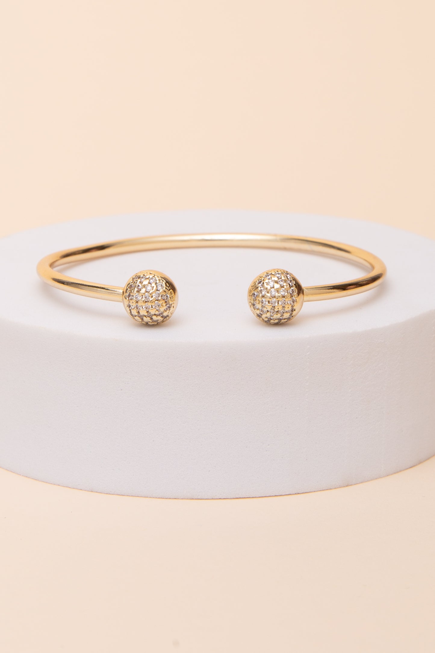 Rachel Cubic Zirconia Pave Ball Cuff Bracelet
