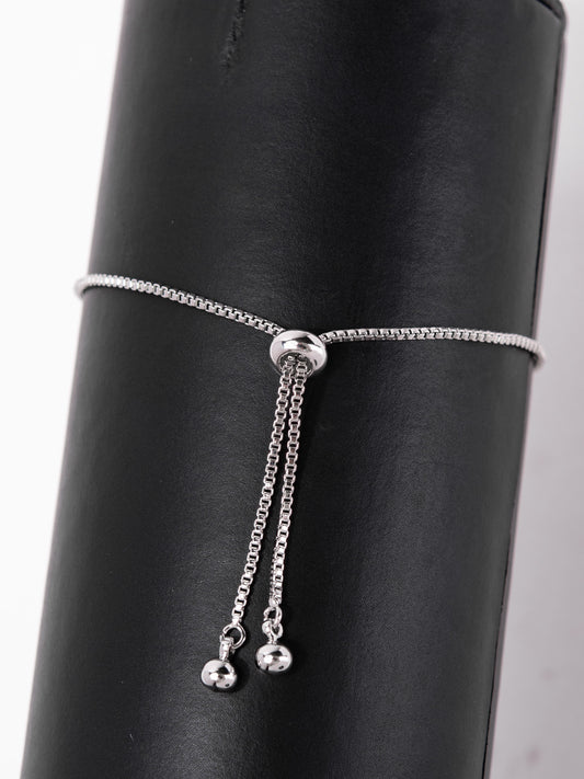 Luca Butterfly CZ Adjustable Bracelet | Silver