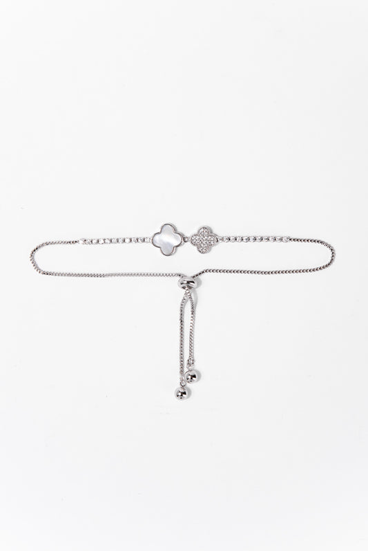 Scarlett Pearl Floral Bezzle Adjustable Bracelet