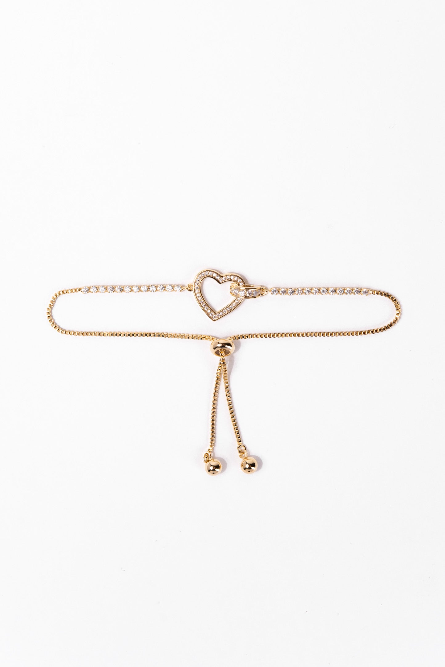 Love CZ Heart Adjustable Bracelet