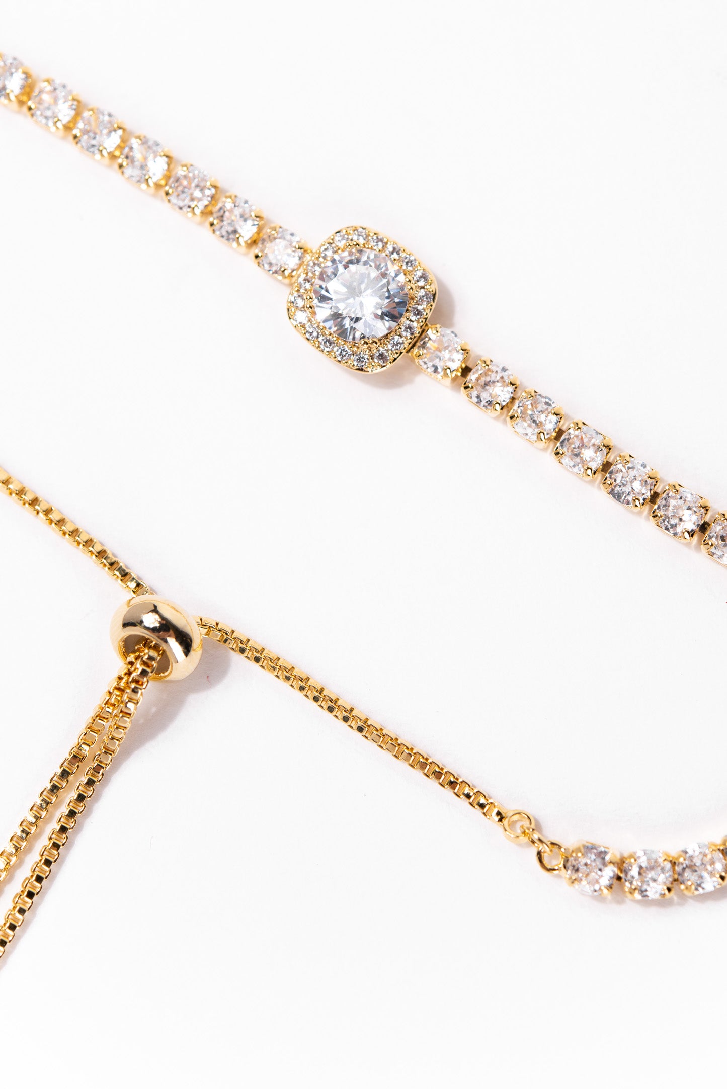 Finley Gold Plated CZ Tennis Bolo Slider Bracelet