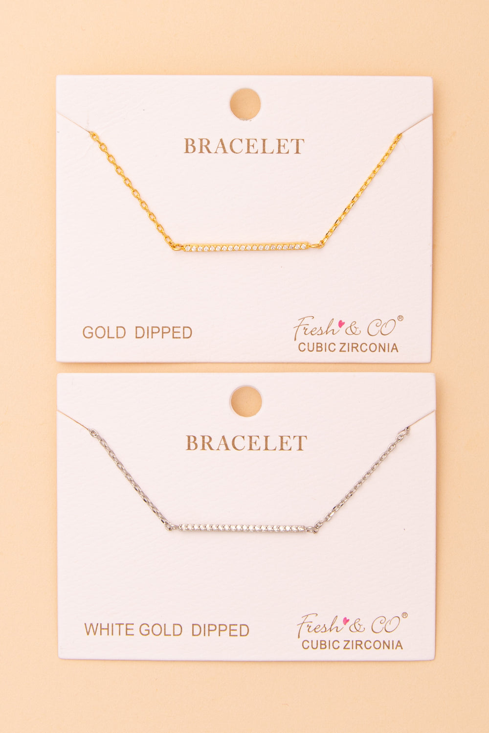 Celine Cubic Zirconia Pavé Bar Chain Bracelet