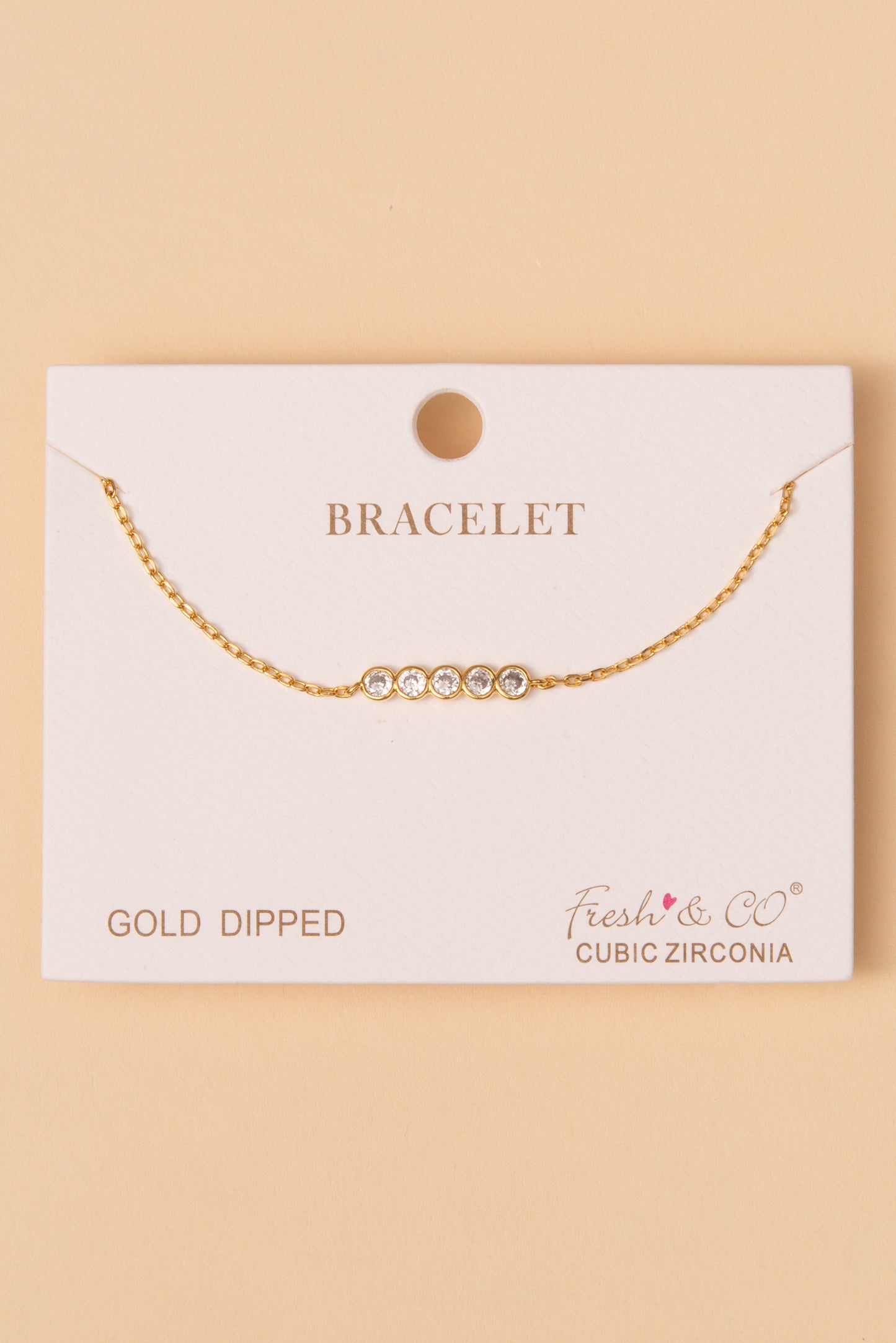 Natalia Bezel-Set Cubic Zirconia Bar Chain Bracelet