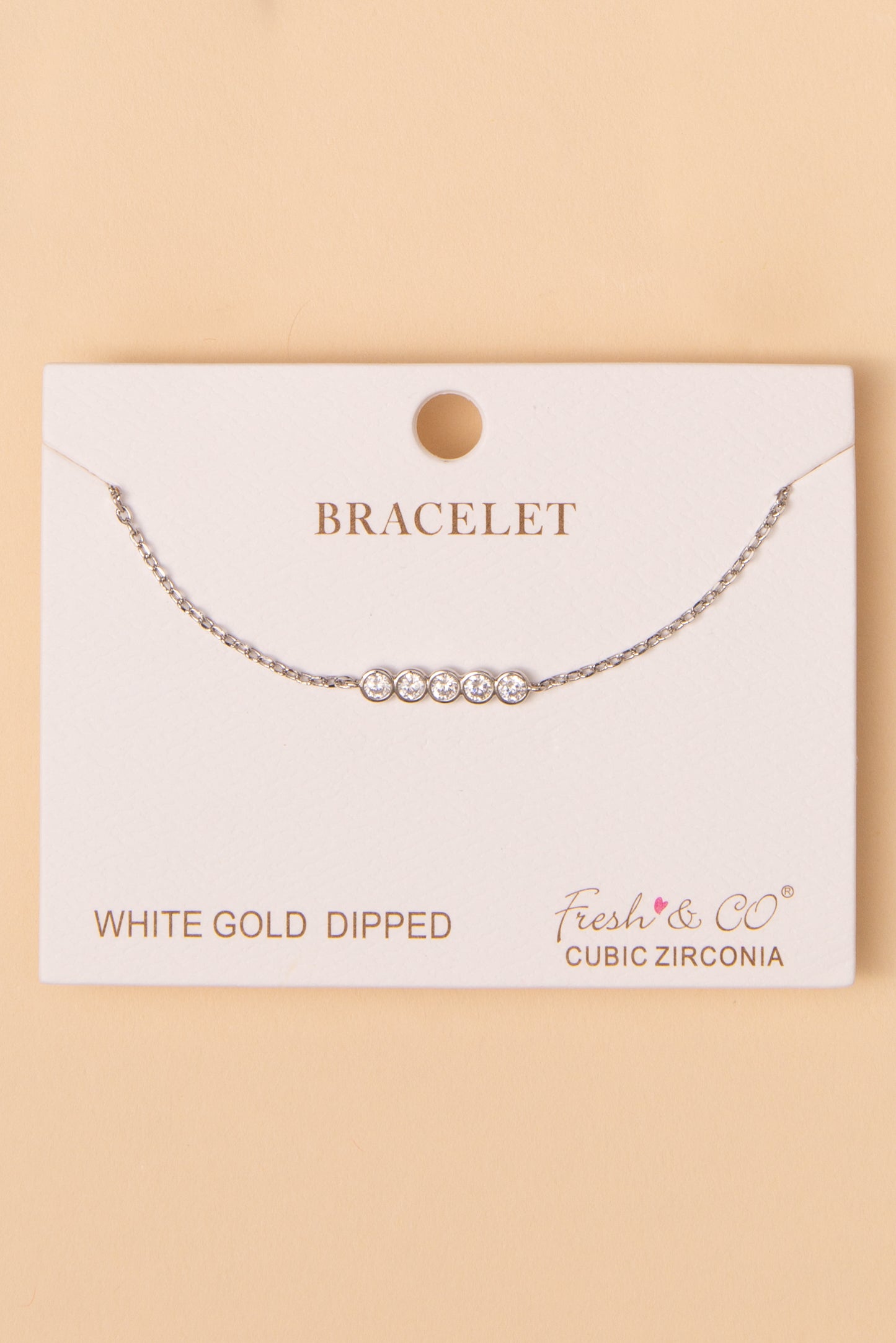 Natalia Bezel-Set Cubic Zirconia Bar Chain Bracelet