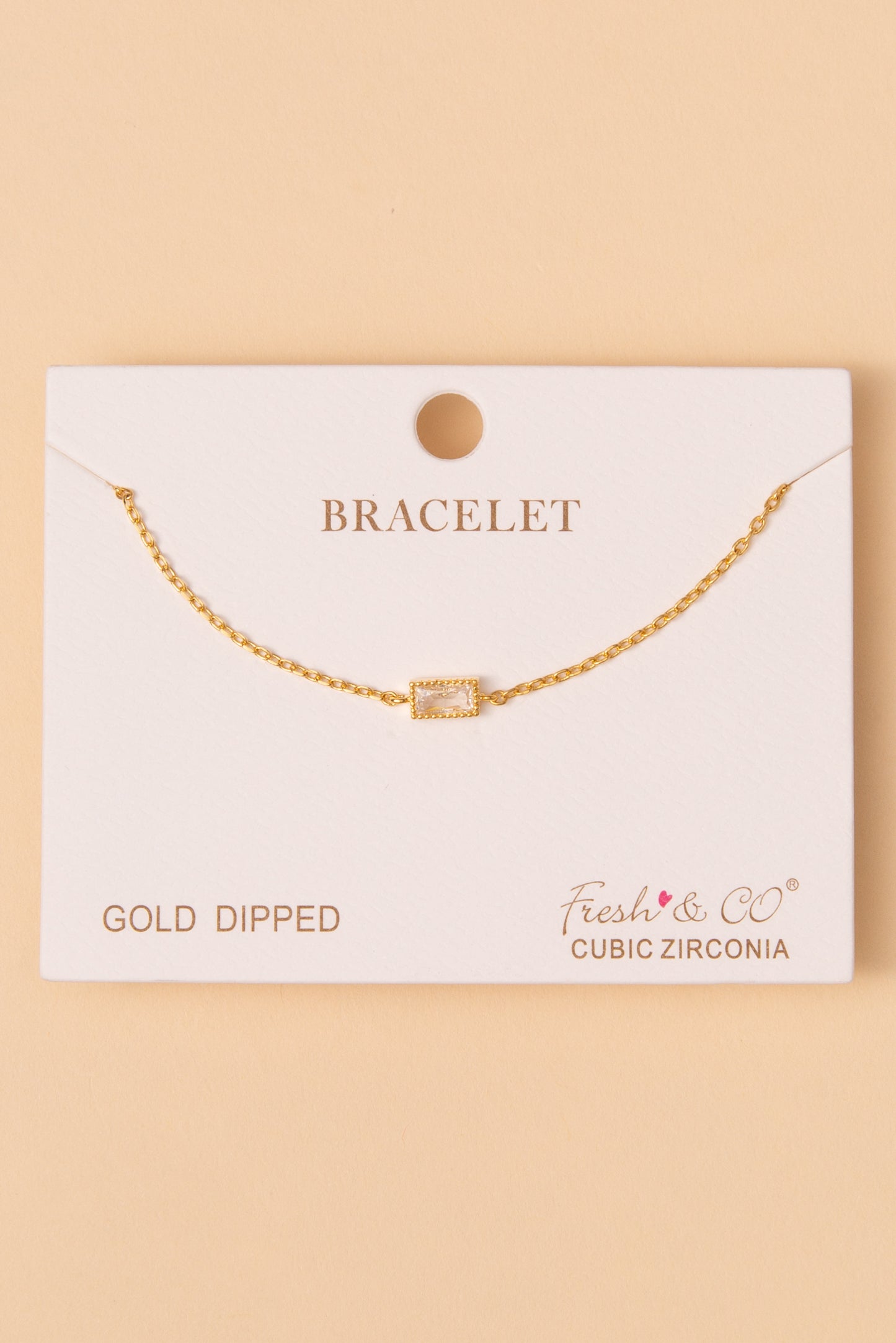 Julia Bezel-Set Baguette Cut Cubic Zirconia Solitaire Bracelet