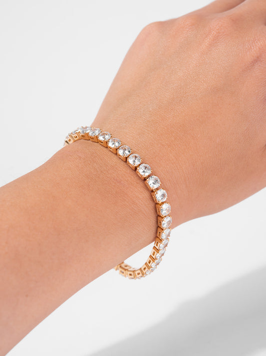 Cecilia Cubic Zirconia Tennis Bracelet | Gold