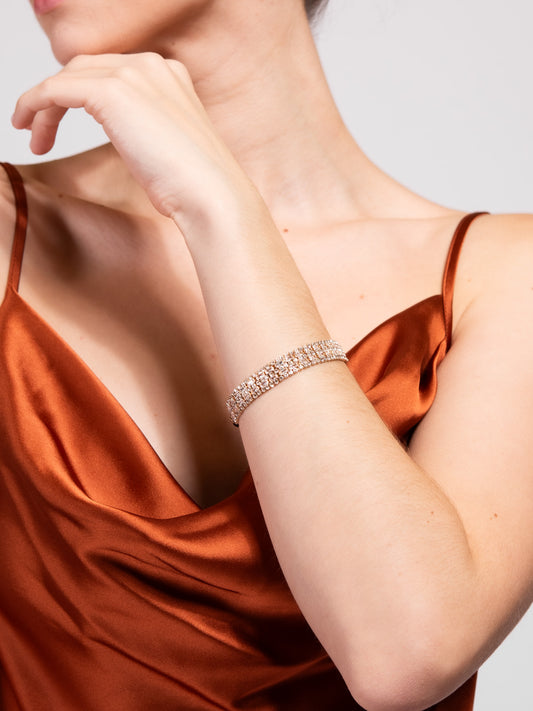 Blair Baguette Five Line Belt Bracelet | Gold