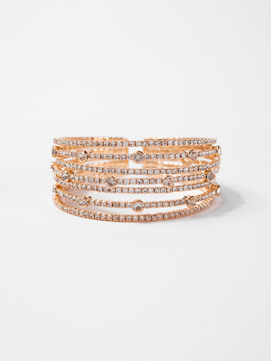Henley Rhinestone Cuff Bracelet | Gold