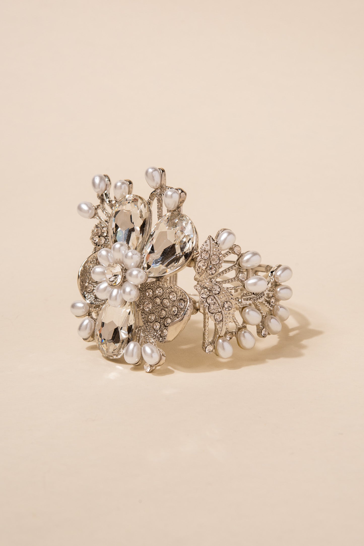 Duchess Floral Crystal Corsage Stretch Bracelet