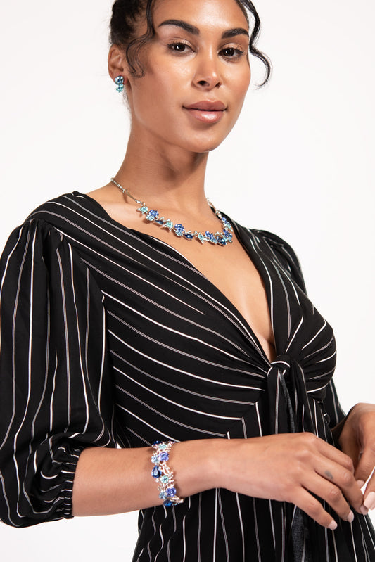 Ella Flower Vine Stone Bracelet | Blue