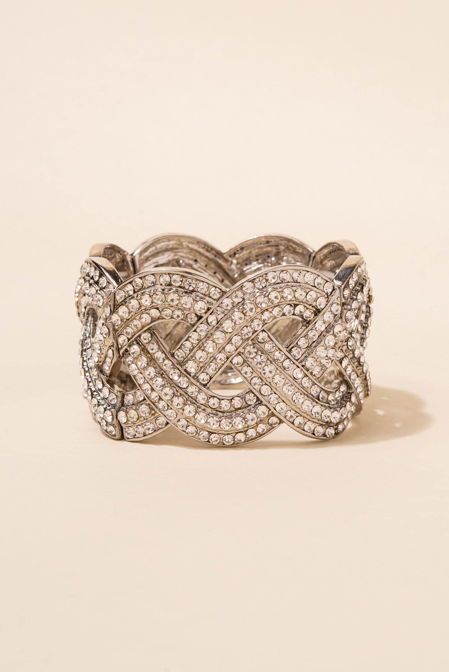 Gemma Intertwined Rhinestone Bracelet Cuff