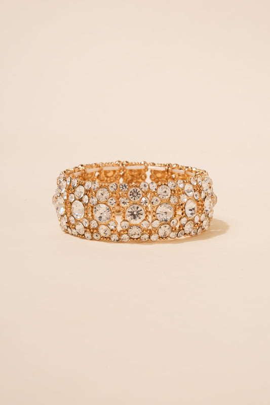 Scarlett Rhinestone Bangle Bracelet | Gold