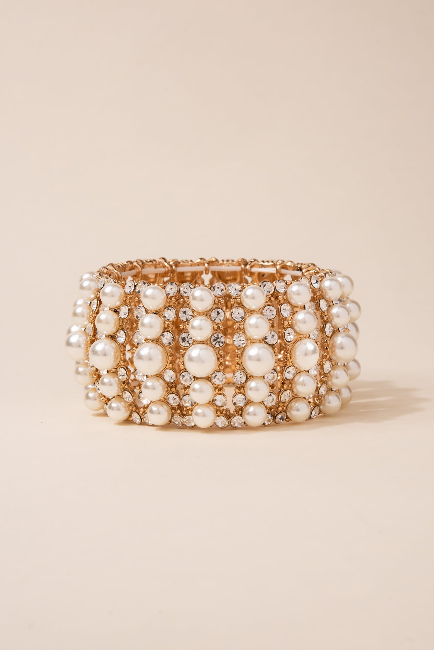 Marvel Pearl & Rhinestone Bracelet Bangle
