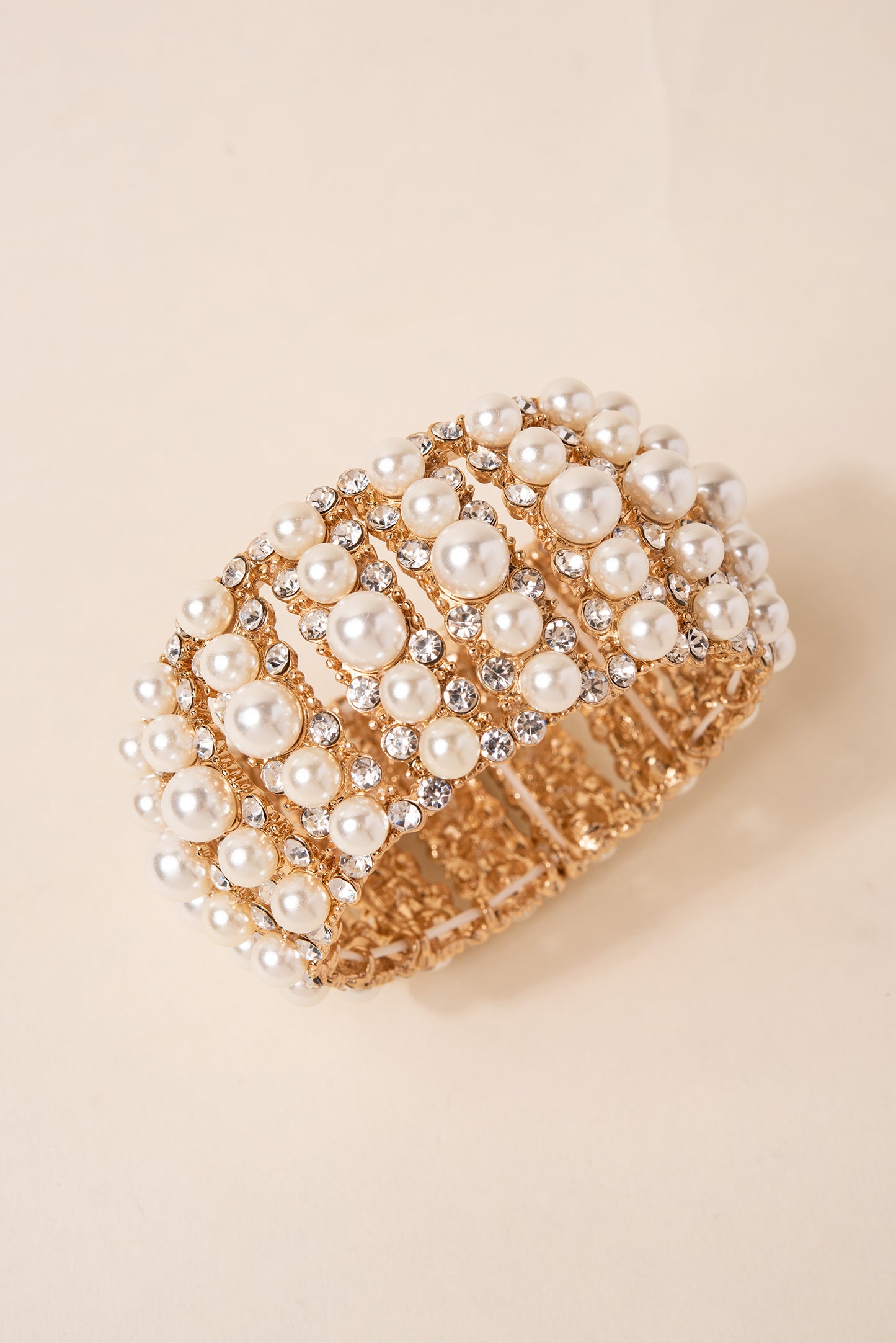 Marvel Pearl & Rhinestone Bracelet Bangle