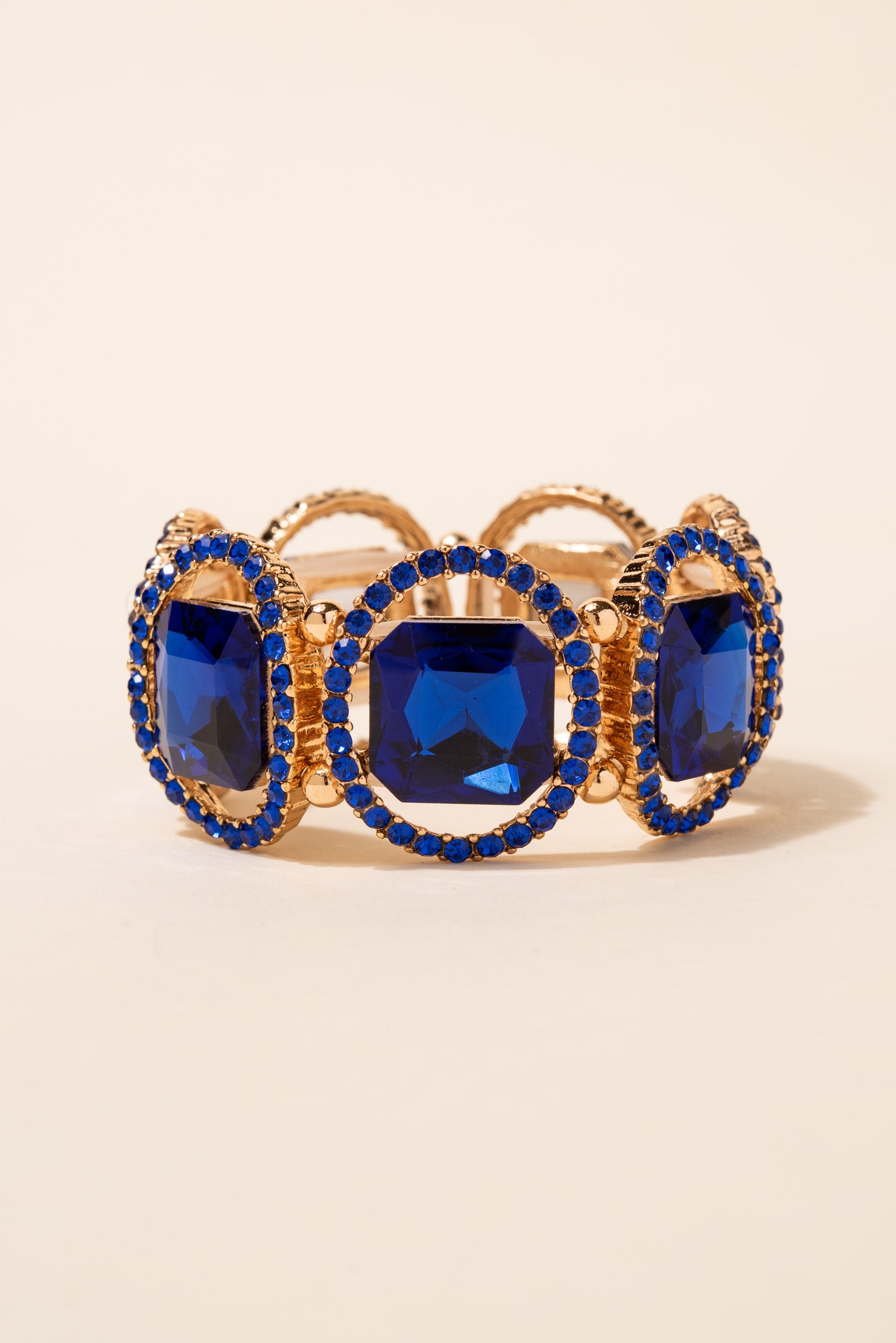 Eleanor Square Austrian Crystal Halo Stretch Bracelet