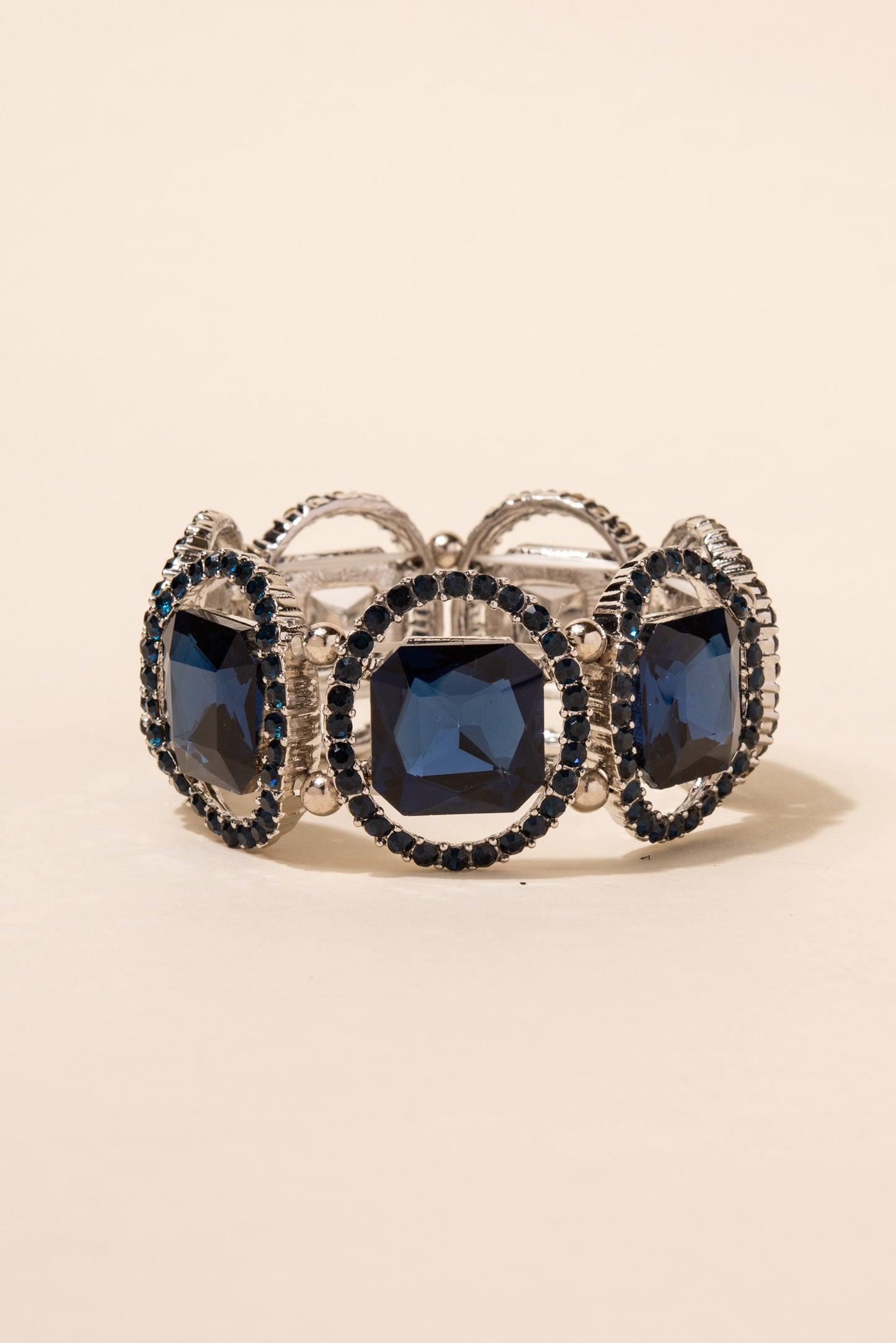 Eleanor Square Austrian Crystal Halo Stretch Bracelet